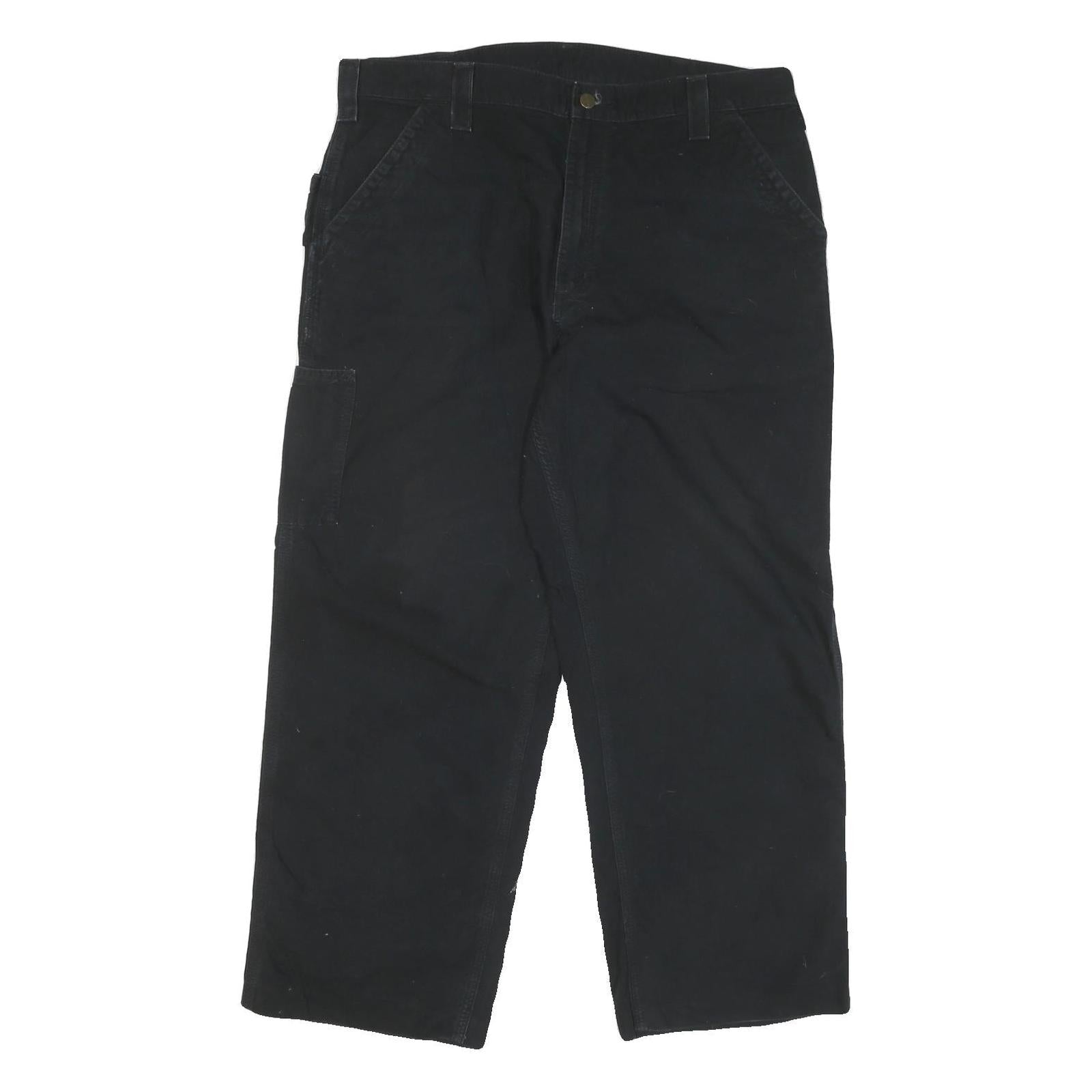 CARHARTT Mens Regular Black Cotton Blend Zip Regular Fit Trousers W40 L28 Refurbished - N/A refurbished available on Cerqular