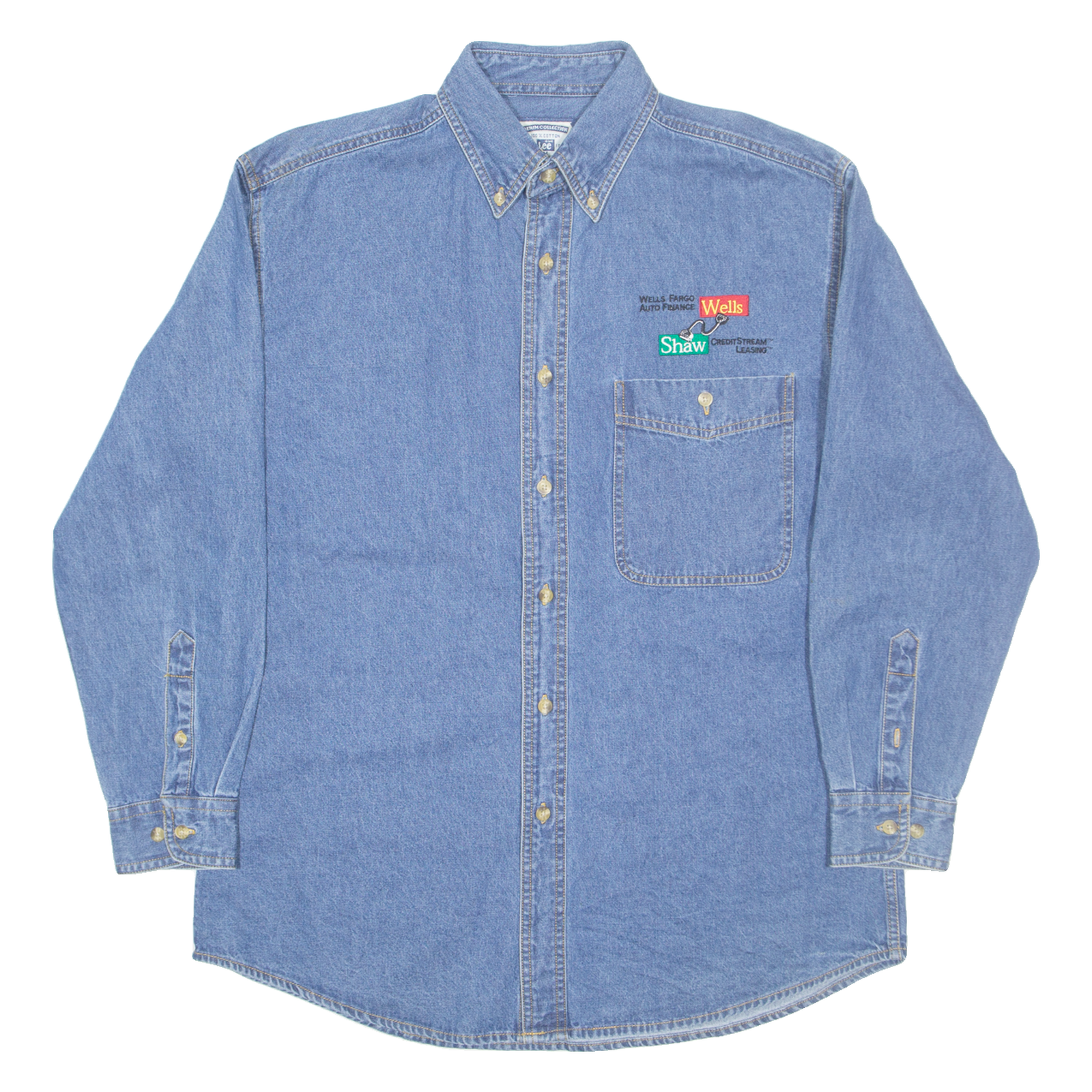 LEE Denim Mens Worker Shirt Blue Long Sleeve M Refurbished - N/A refurbished available on Cerqular