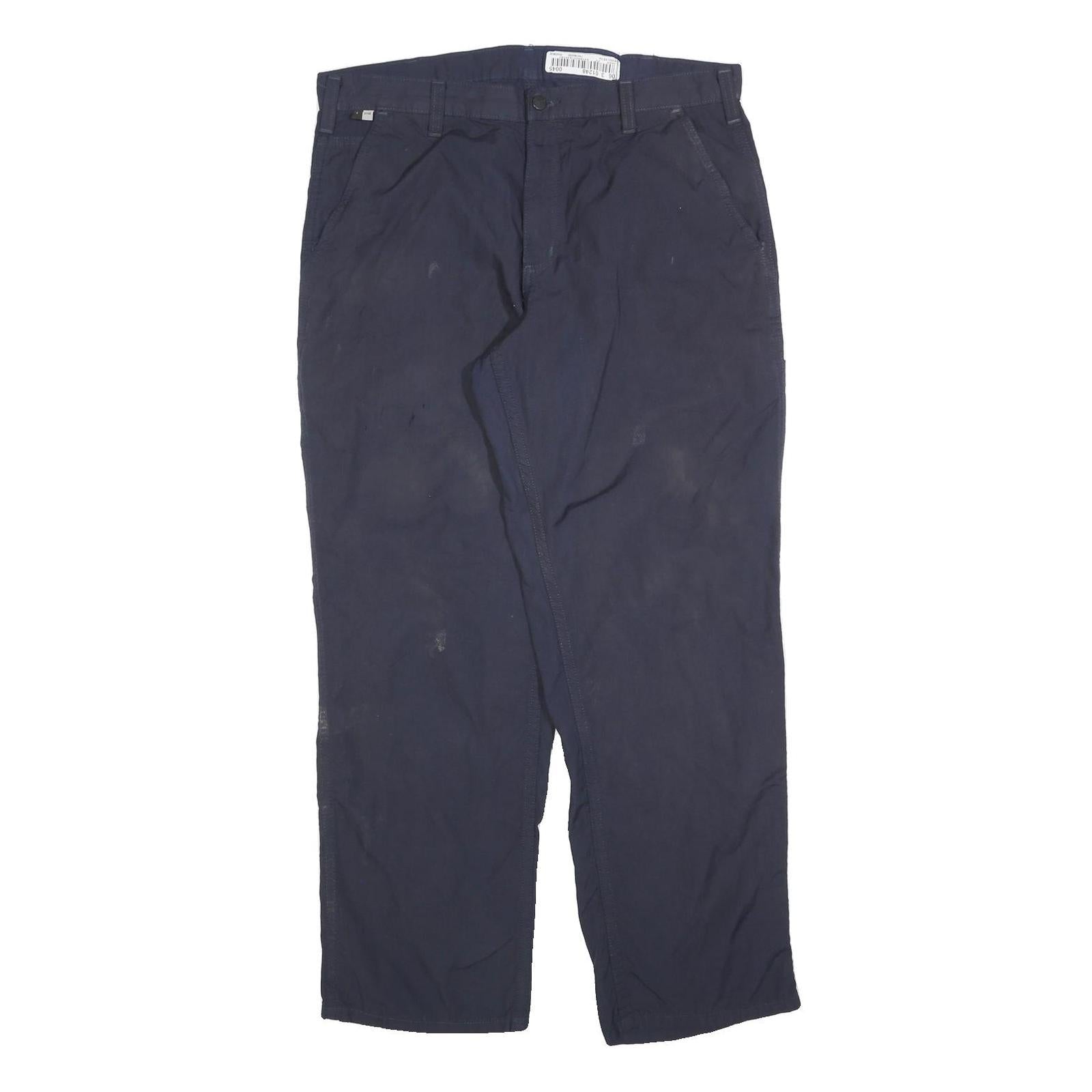 CARHARTT Mens Cotton Blend Navy Relaxed Straight Trousers W36 L32 Workwear Refurbished - N/A refurbished available on Cerqular