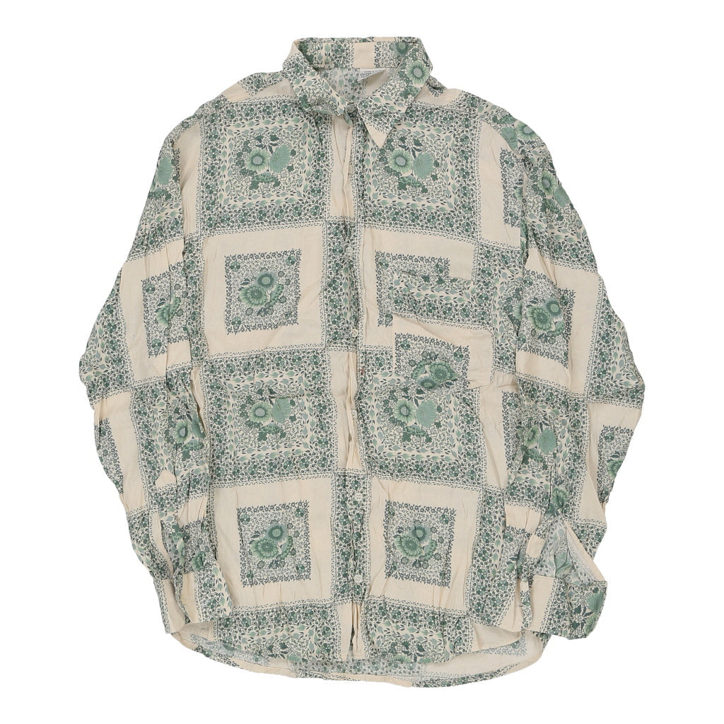 Buy Benetton Patterned Shirt - Small Green Cotton Refurbished - $66.32 Benetton Patterned Shirt - Small Green Cotton Refurbished - Thrifted (note: this is a term often used to describe second- refurbished available on Cerqular