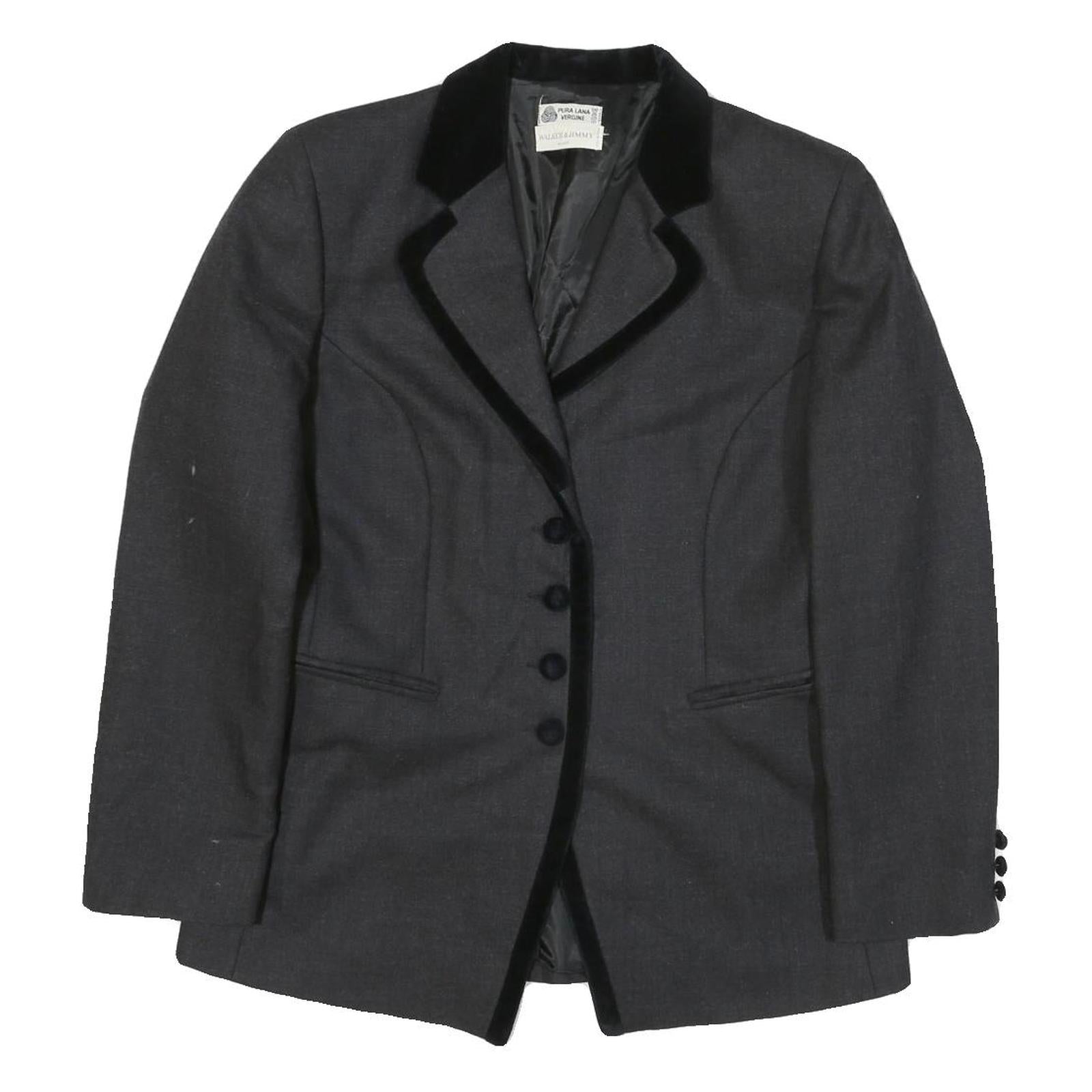 Buy WALKER & JIMMY Womens Black Wool Tailored Jacket S Velvet Trim Button Closure Refurbished - $48.09 WALKER & JIMMY Womens Black Wool Tailored Jacket S Velvet Trim Button Closure Refurbished - N/A refurbished available on Cerqular