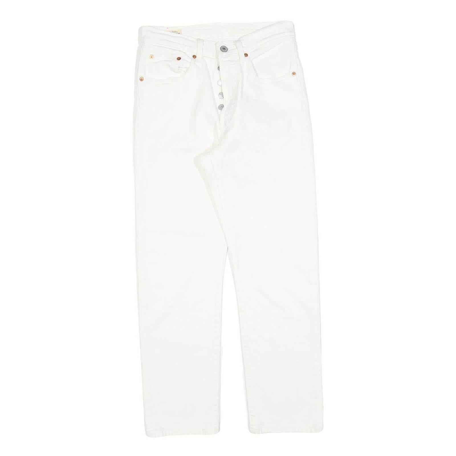 LEVI'S 501 Womens Jeans White Regular Straight Denim Raw W26 L26 Button Fly Refurbished - N/A refurbished available on Cerqular