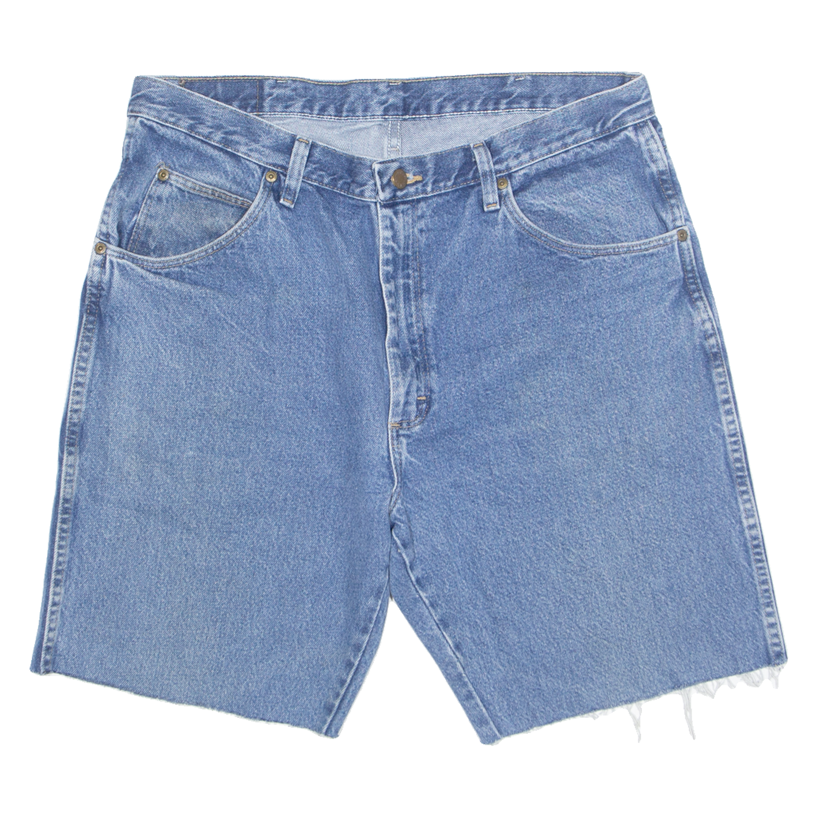 WRANGLER Cut Off Mens Denim Shorts Blue L W35 Refurbished - N/A refurbished available on Cerqular