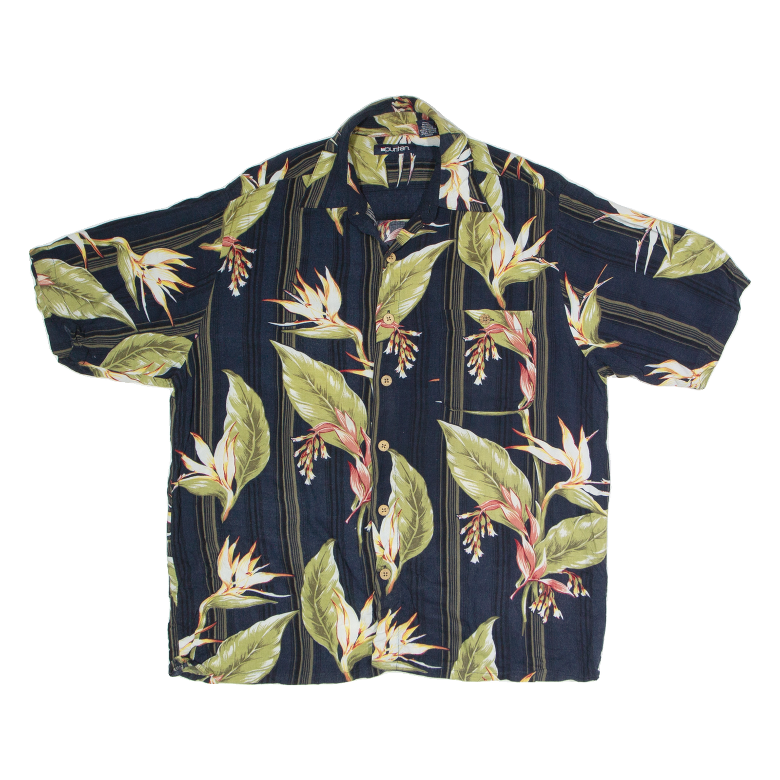 PURITAN Mens Shirt Blue Floral M Refurbished - N/A refurbished available on Cerqular