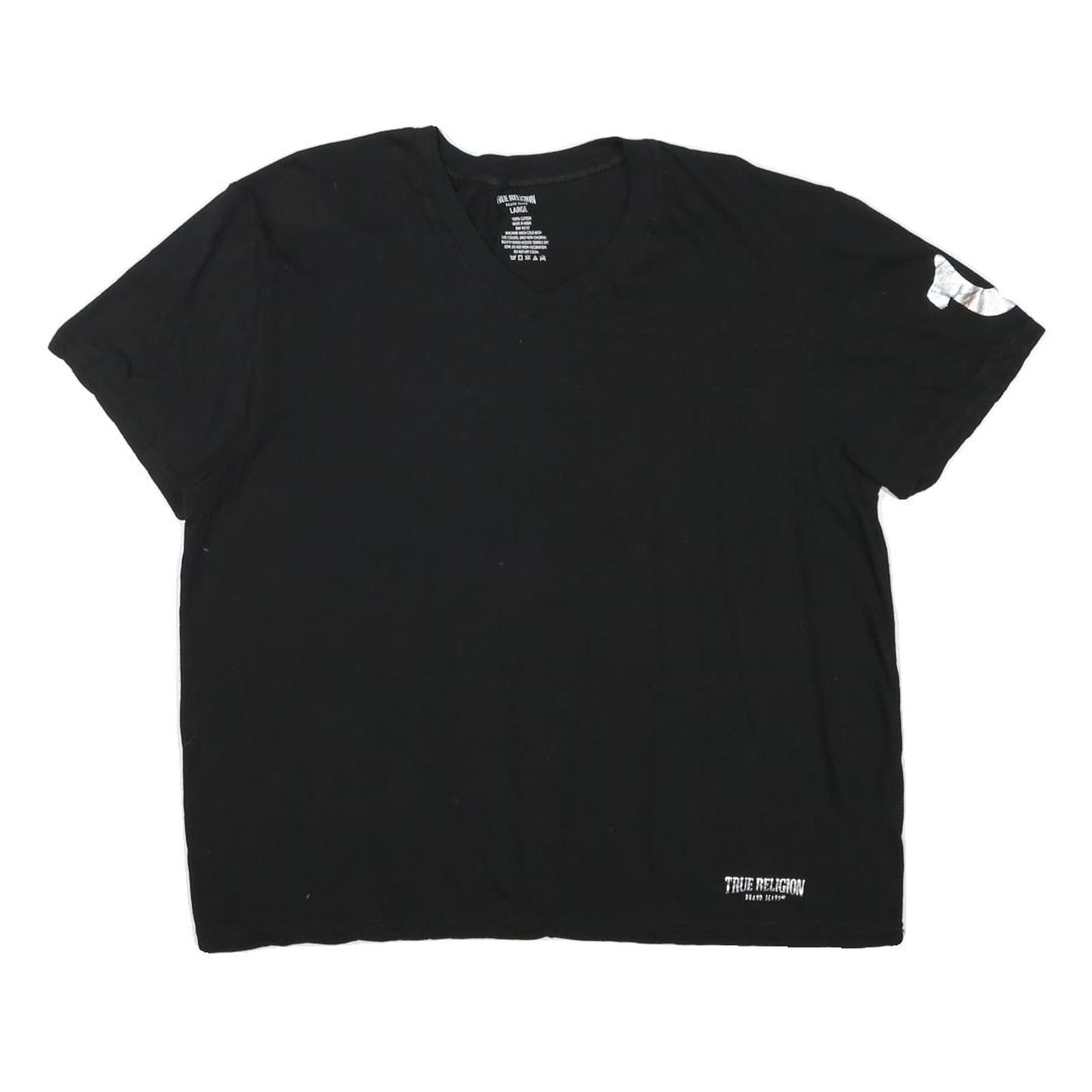 Buy TRUE RELIGION Mens Black V-Neck T-Shirt L Cotton Blend Logo Graphic Refurbished - $25.99 TRUE RELIGION Mens Black V-Neck T-Shirt L Cotton Blend Logo Graphic Refurbished - N/A refurbished available on Cerqular