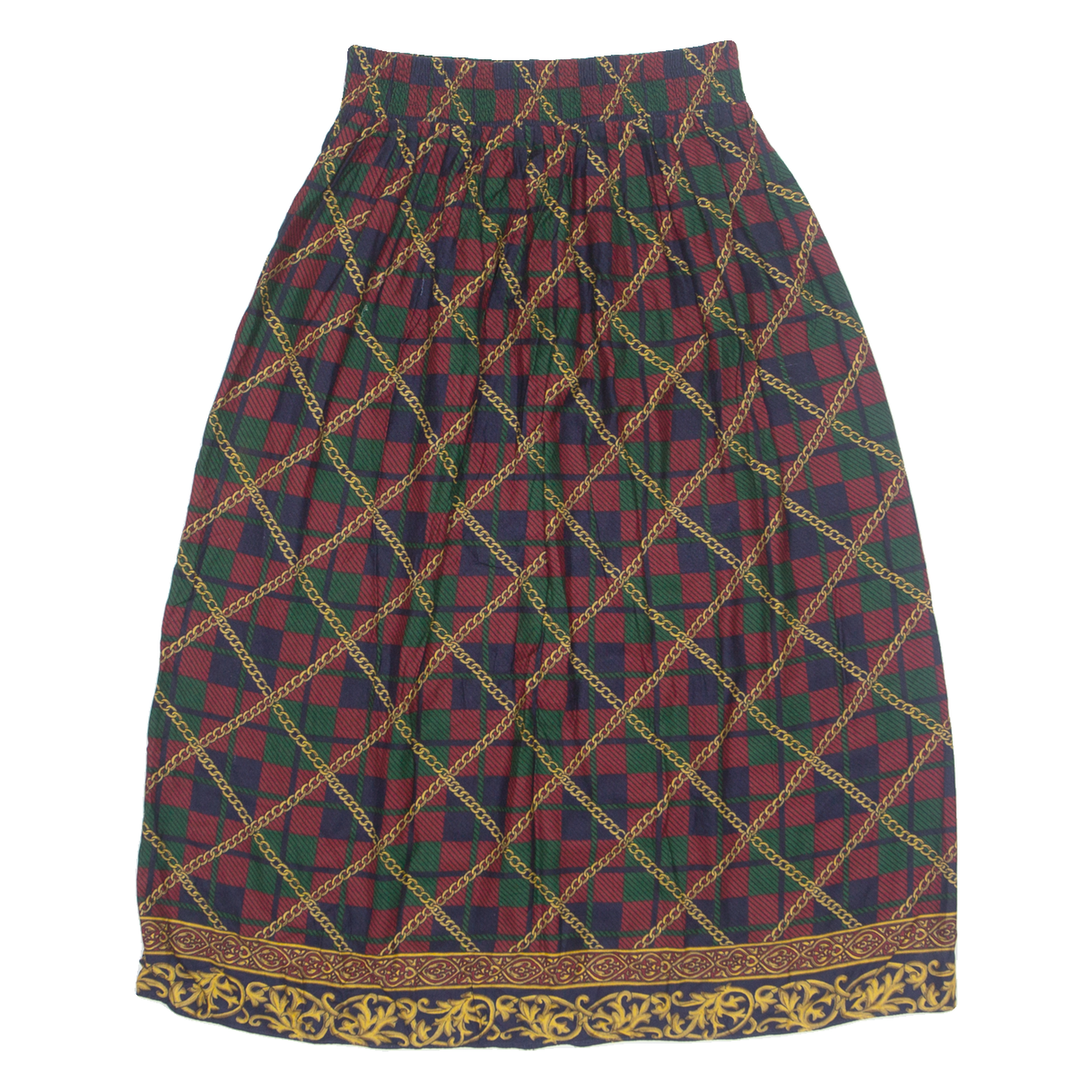 Womens A-Line Skirt Maroon Midi 90s Check S Refurbished - N/A refurbished available on Cerqular