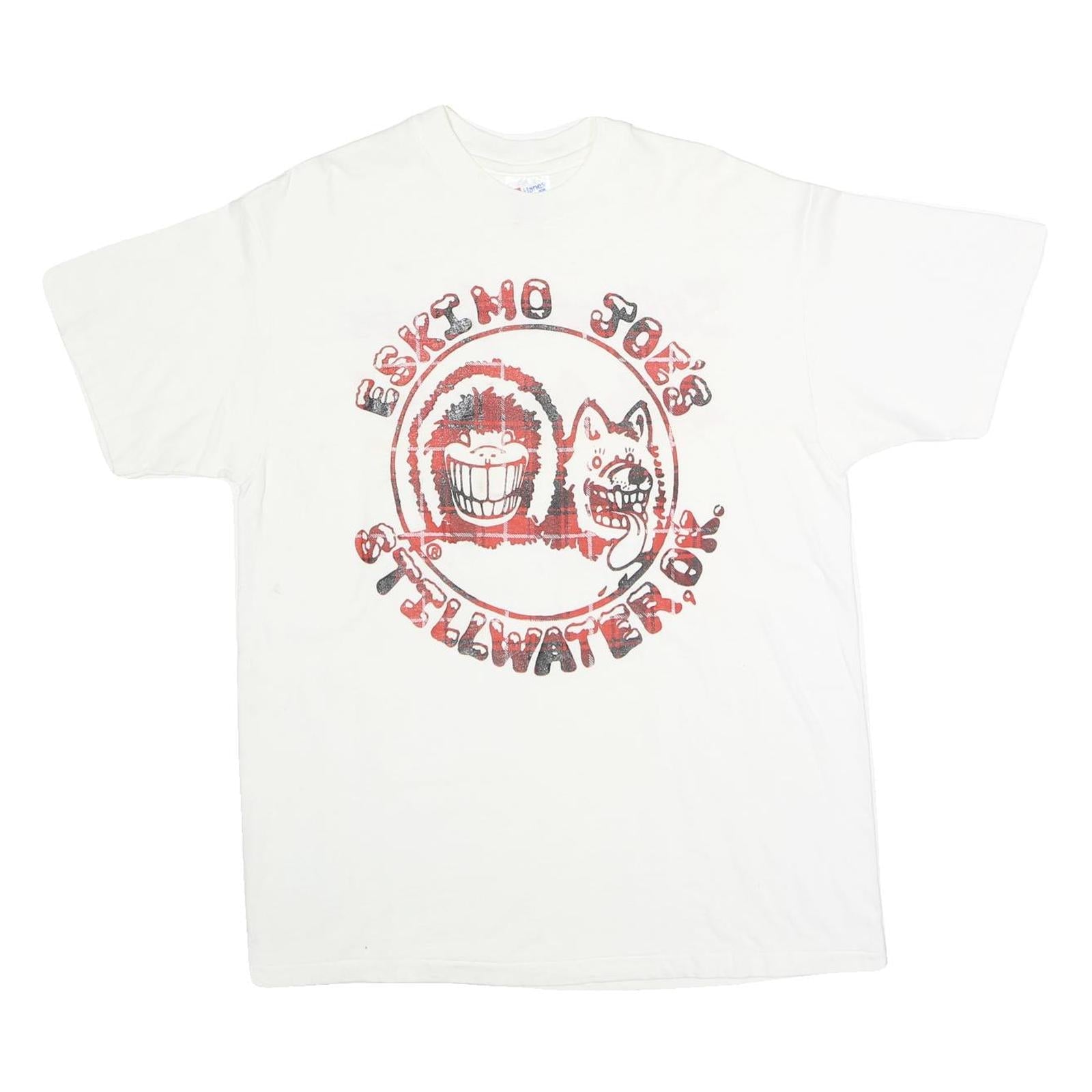 HANES Single Stitch Mens White Eskimo Joe's T-Shirt L Short Sleeve Crew Neck Refurbished - N/A refurbished available on Cerqular