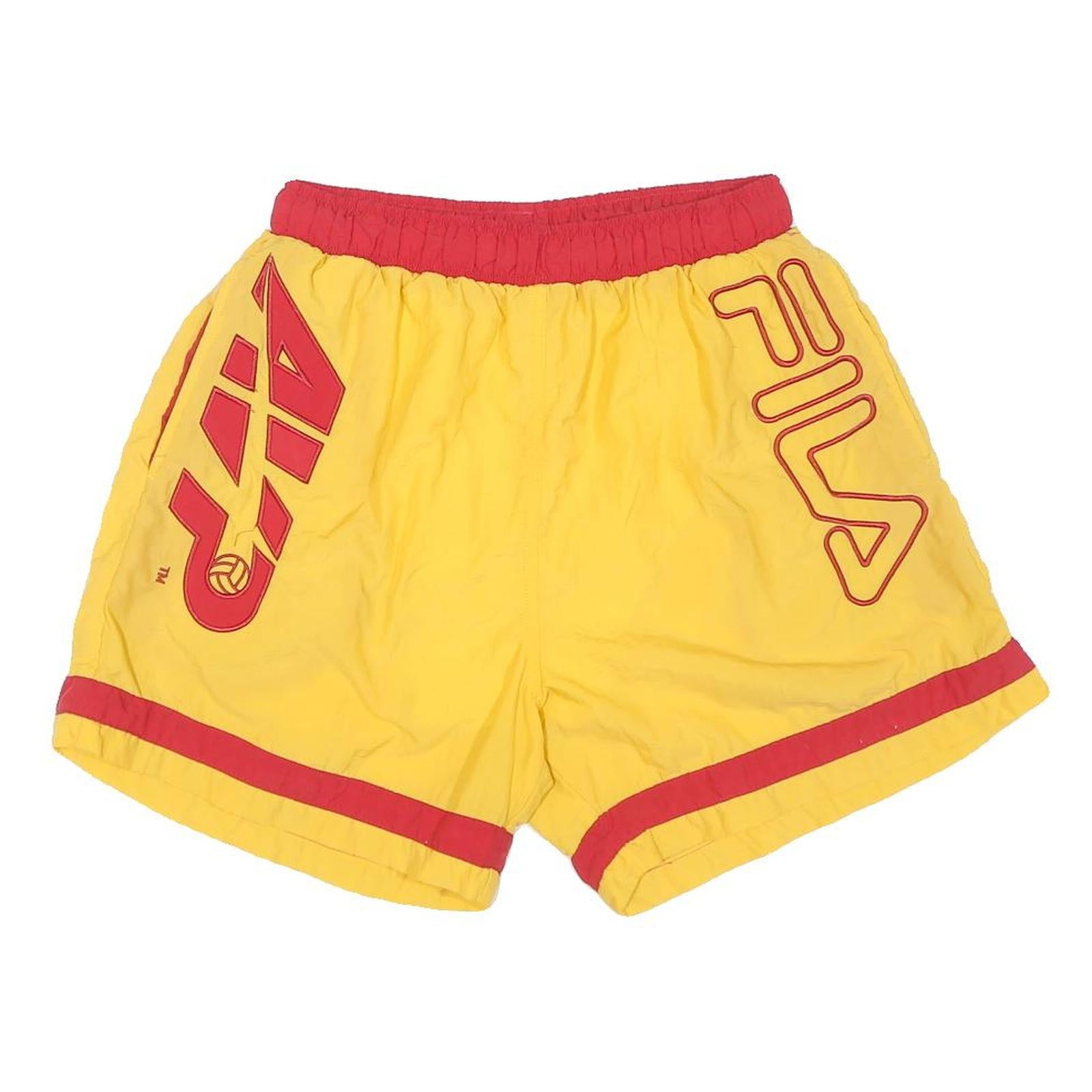 FILA Mens Yellow & Red Casual Shorts L W28 Lightweight Comfortable Refurbished - N/A refurbished available on Cerqular