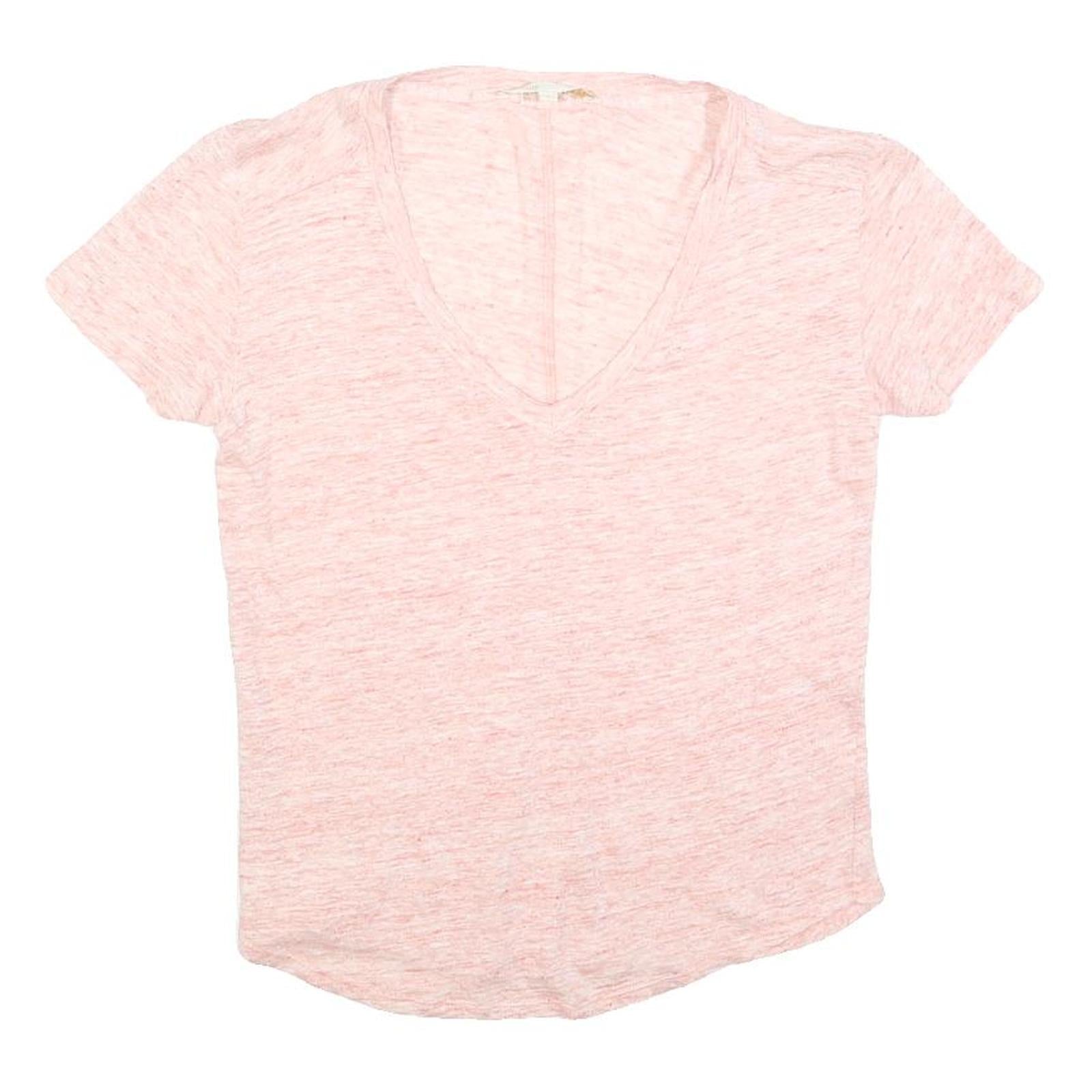 MAJE Womens Pink Jersey T-Shirt S Short Sleeve V-Neck Lightweight Cotton Blend Refurbished - N/A refurbished available on Cerqular