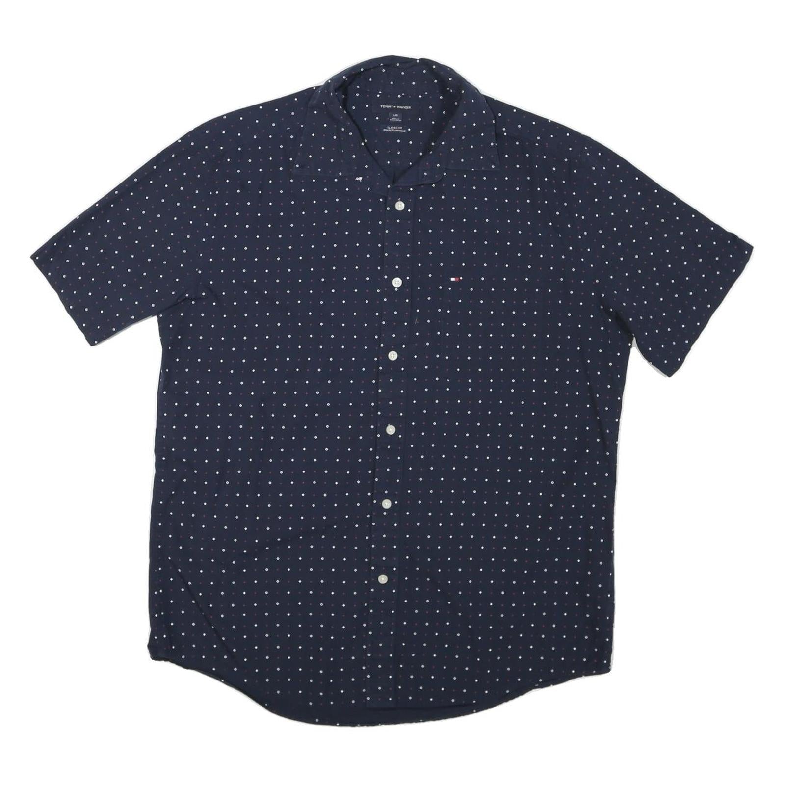 Buy TOMMY HILFIGER Mens Navy Blue Short Sleeve Shirt L Polka Dot Cotton Blend Refurbished - $35.09 TOMMY HILFIGER Mens Navy Blue Short Sleeve Shirt L Polka Dot Cotton Blend Refurbished - N/A refurbished available on Cerqular