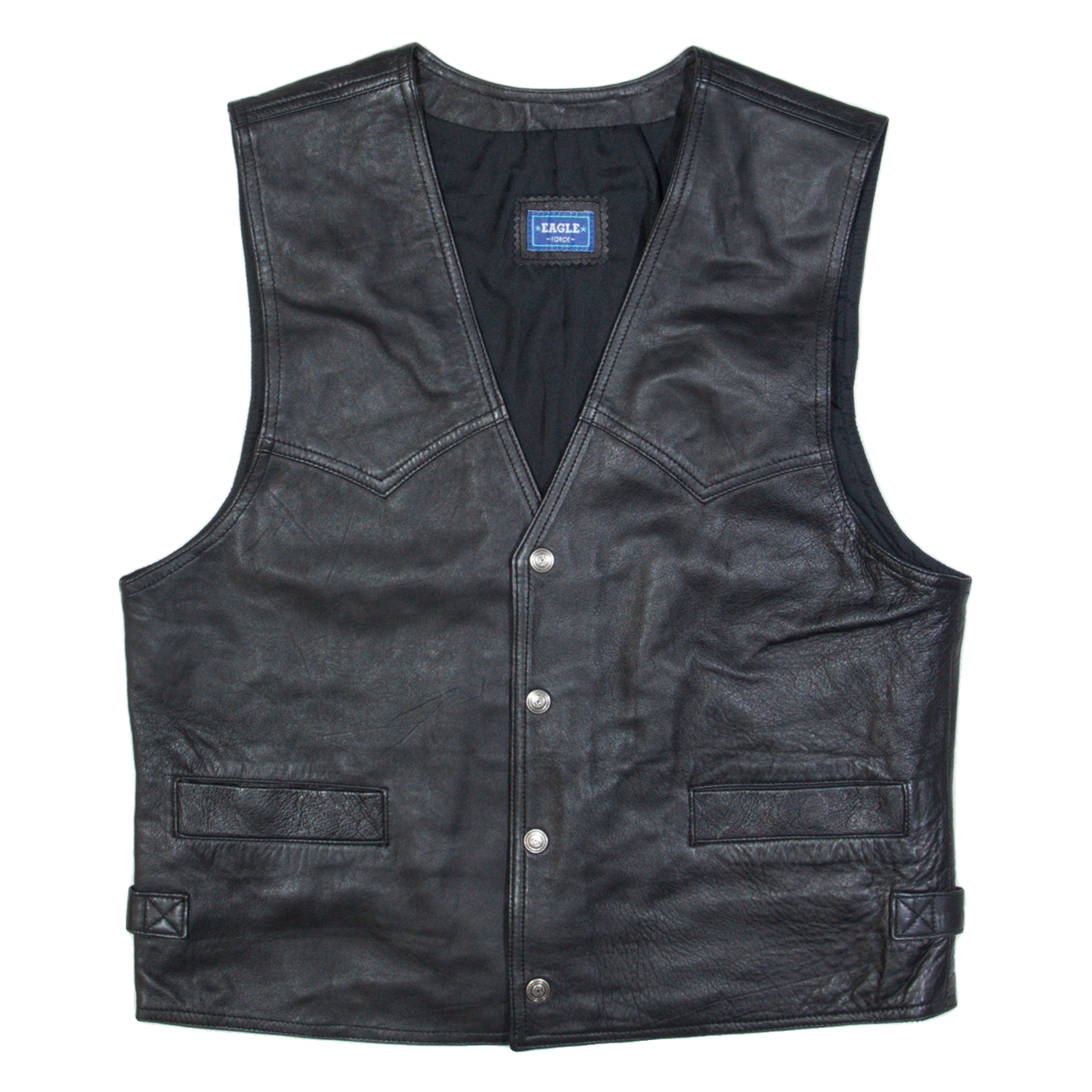 EAGLE FORCE Mens Biker Gilet Black Leather M Refurbished - N/A refurbished available on Cerqular