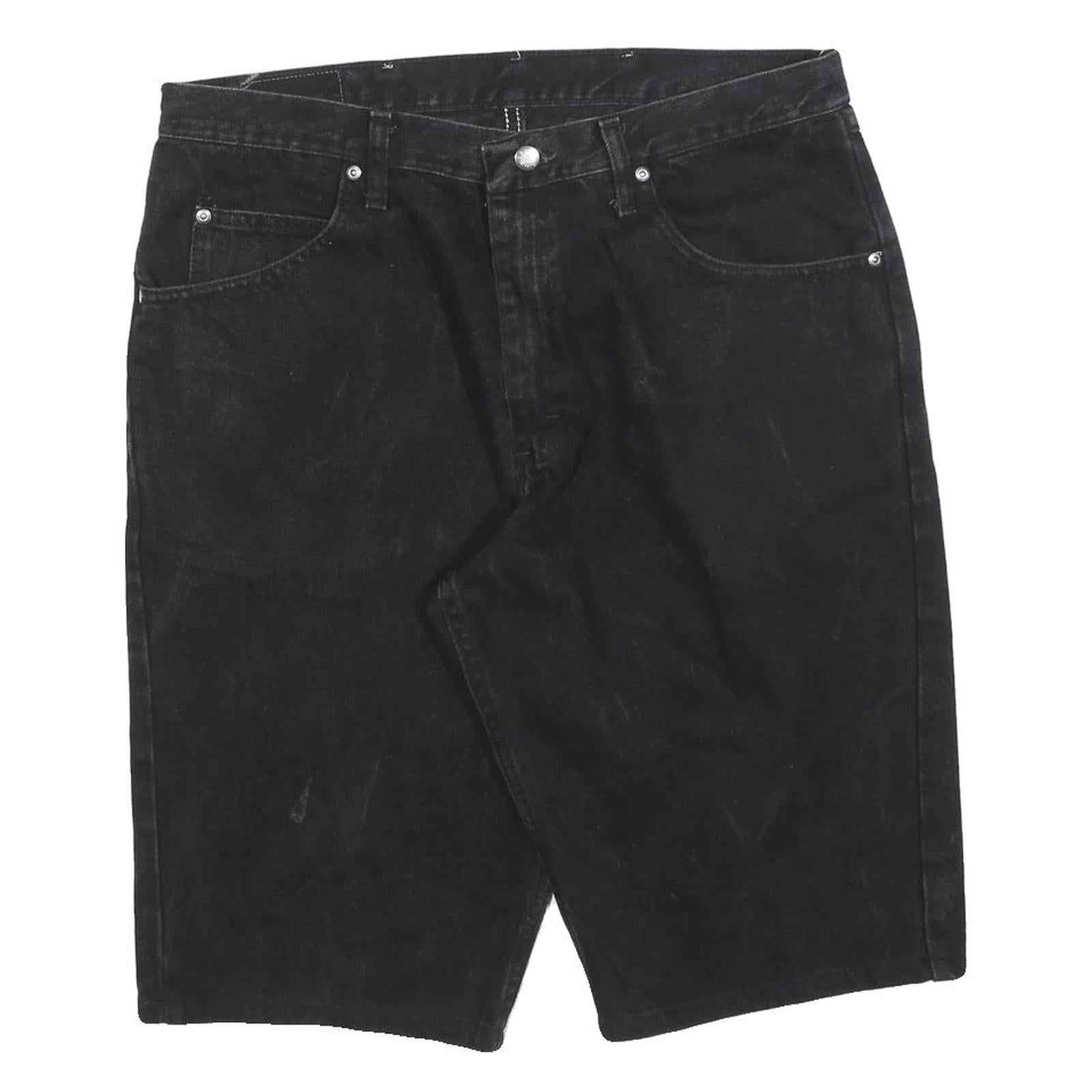 WRANGLER Mens Black Denim Shorts L W36 Classic Fit Casual Cotton Refurbished - N/A refurbished available on Cerqular