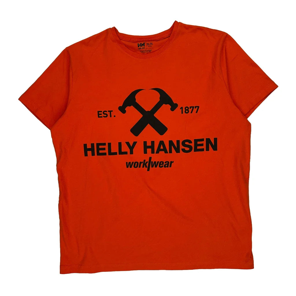 Helly Hansen T-Shirt - 3XL Orange Cotton Refurbished - Thrifted (note: this is a term often used to describe second- refurbished available on Cerqular
