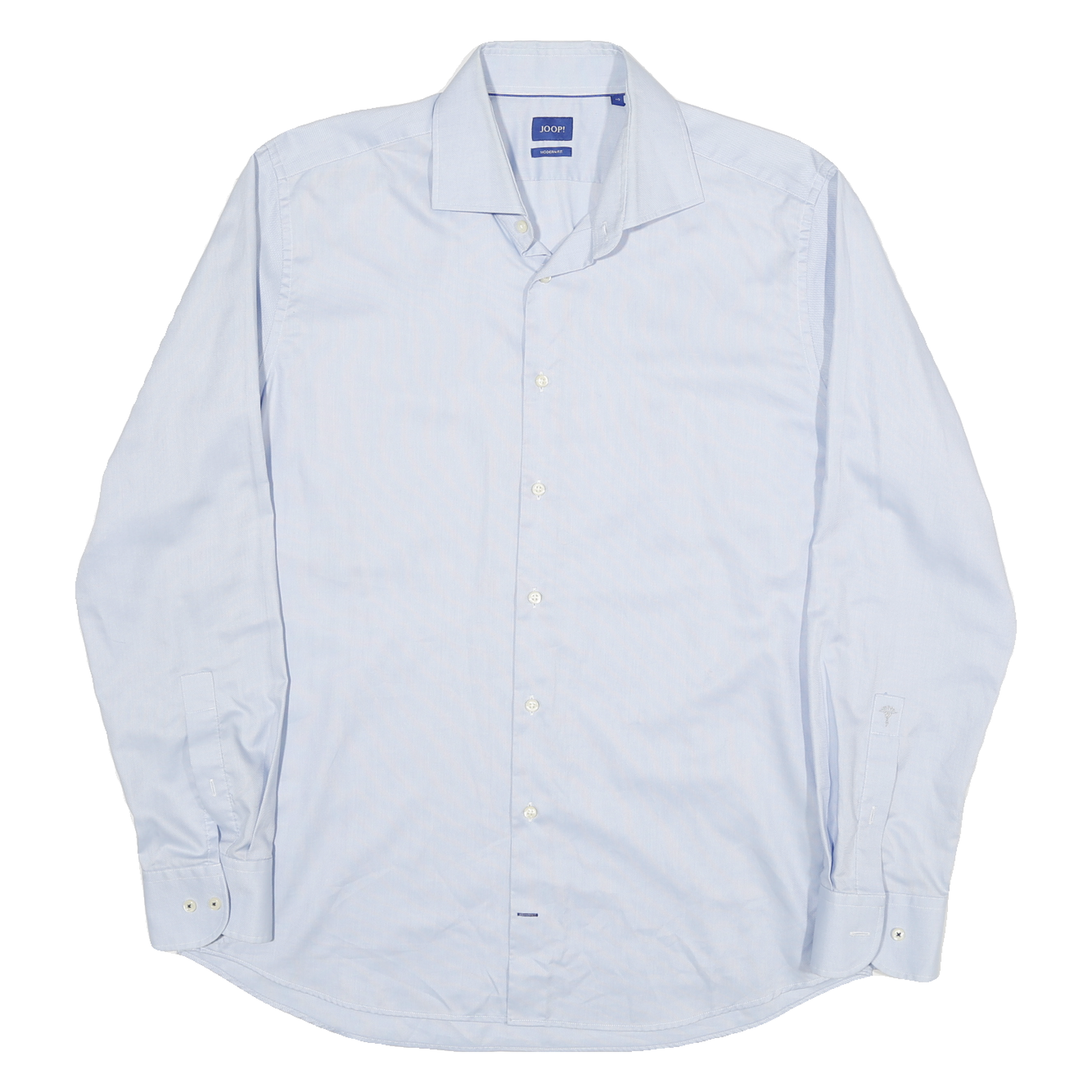 JOOP Mens Light Blue Shirt L Cotton Blend Modern Fit Long Sleeve Button Collar Refurbished - N/A refurbished available on Cerqular