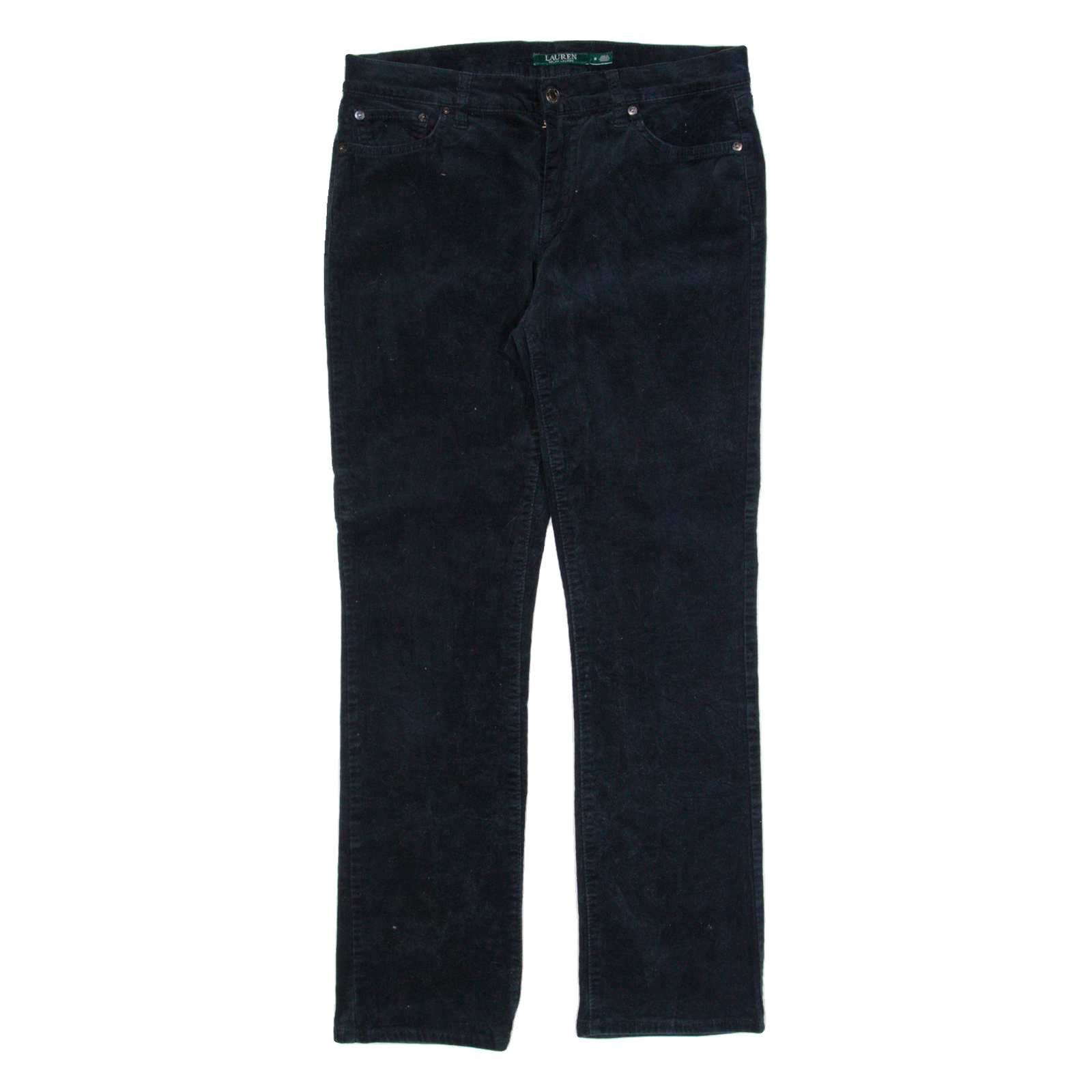 LAUREN RALPH LAUREN Womens Corduroy Trousers Black Slim Straight W30 L30 Refurbished - N/A refurbished available on Cerqular