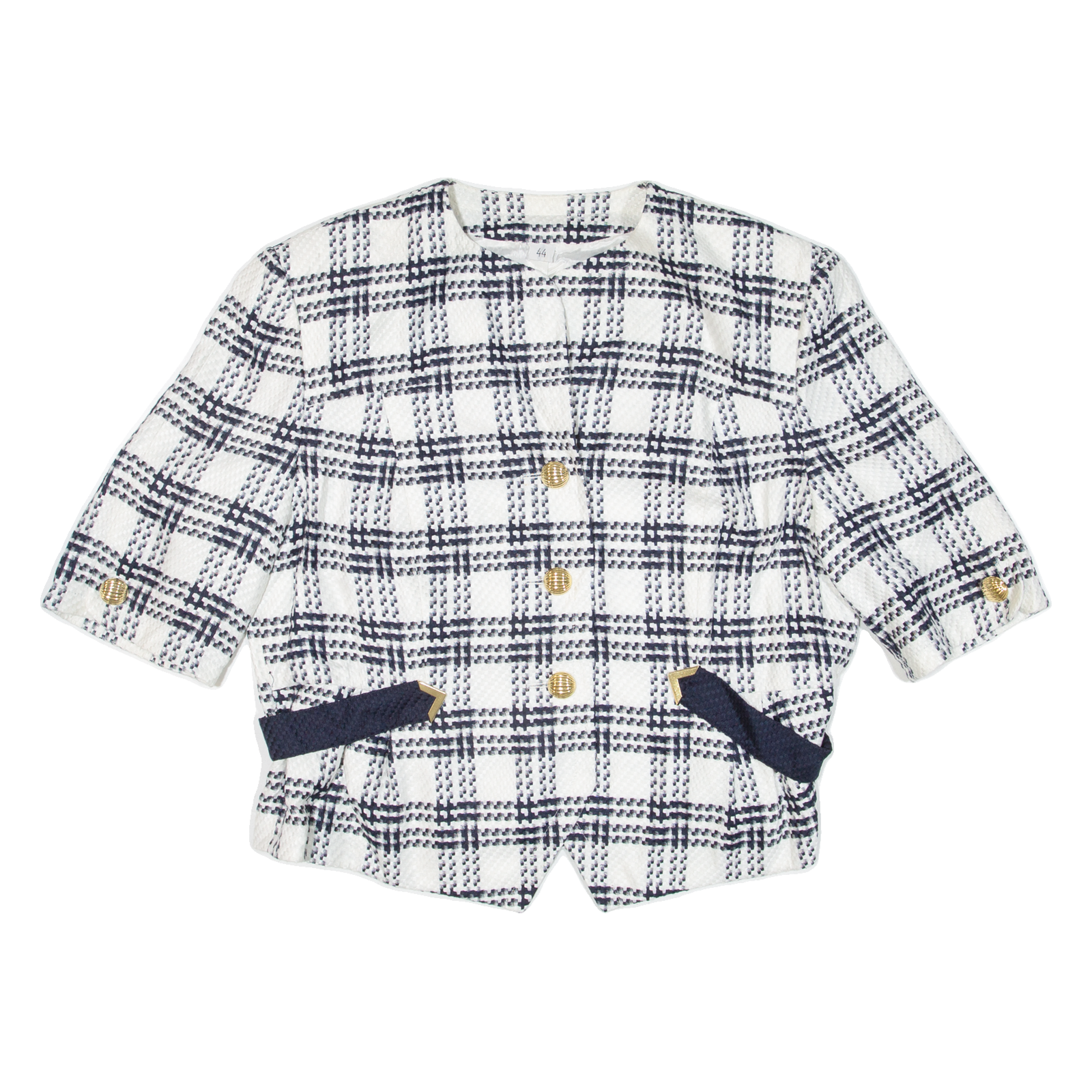 Womens Jacket White Wool Check L Refurbished - N/A refurbished available on Cerqular