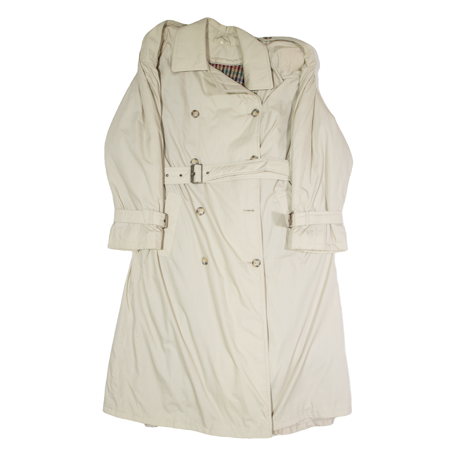 PACIFIC LINE Womens Trench Coat Beige 90s UK 12 Refurbished - N/A refurbished available on Cerqular