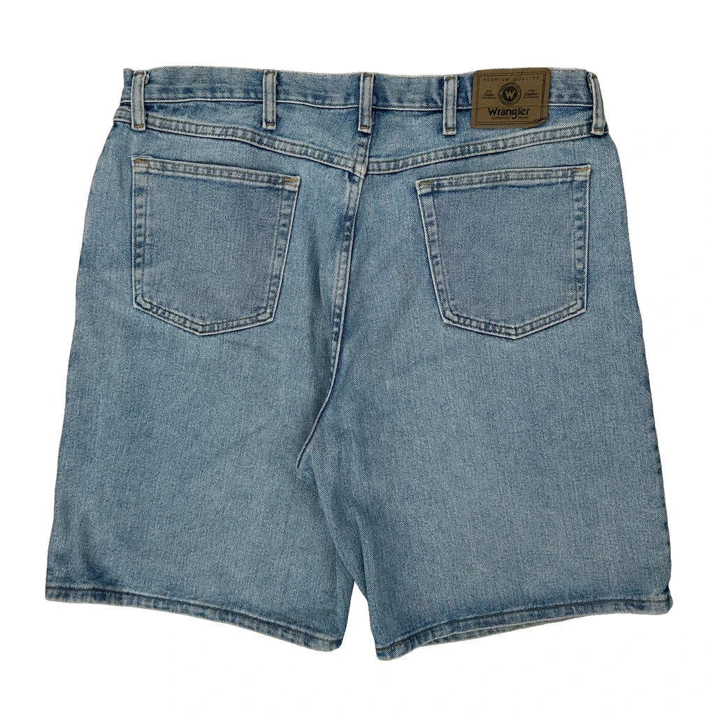 Buy Wrangler Denim Shorts - 38W 9L Light Wash Cotton Refurbished - $39.85 Wrangler Denim Shorts - 38W 9L Light Wash Cotton Refurbished - Thrifted (note: this is a term often used to describe second- refurbished available on Cerqular