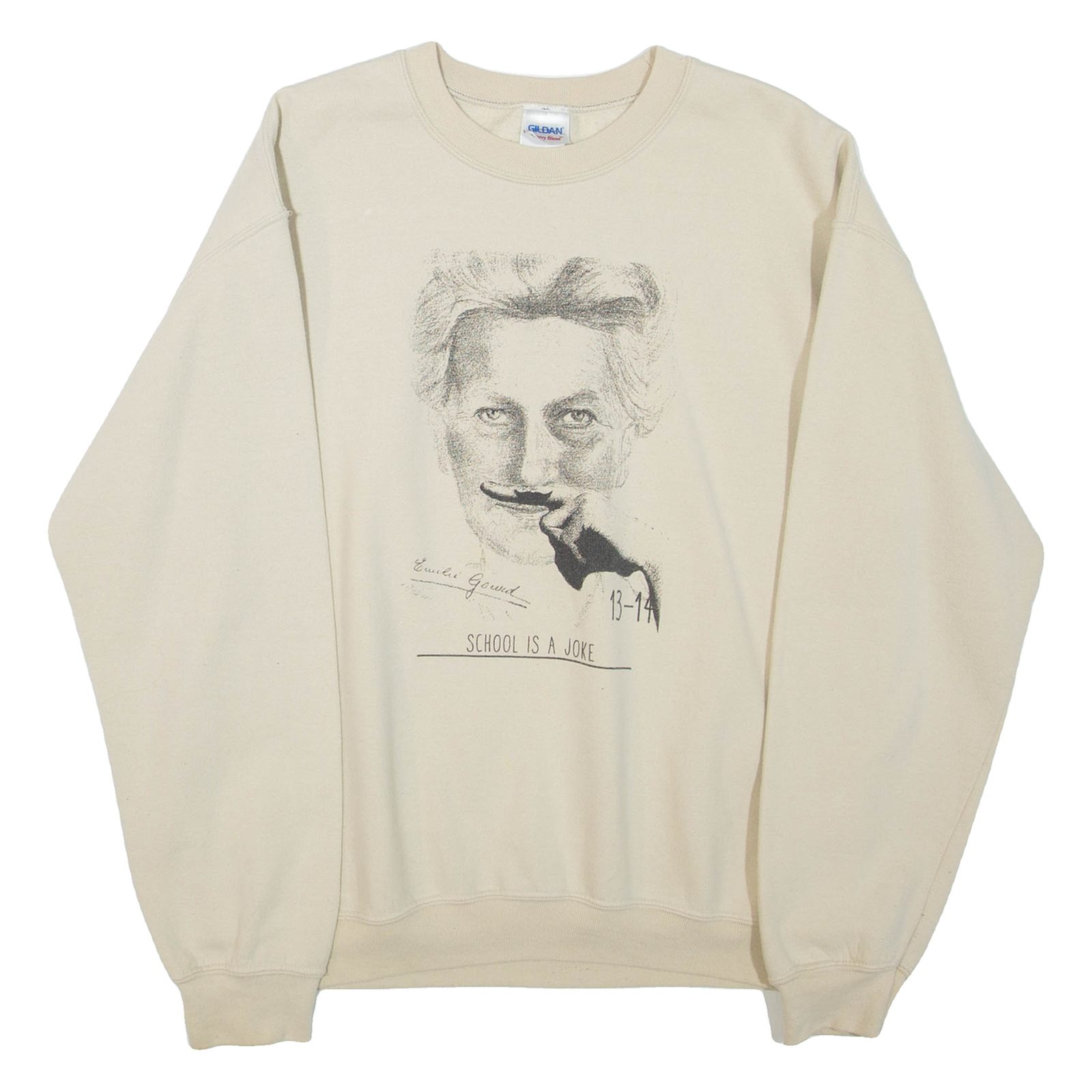 GILDAN Mens Sweatshirt Beige Crew Neck M Refurbished - N/A refurbished available on Cerqular