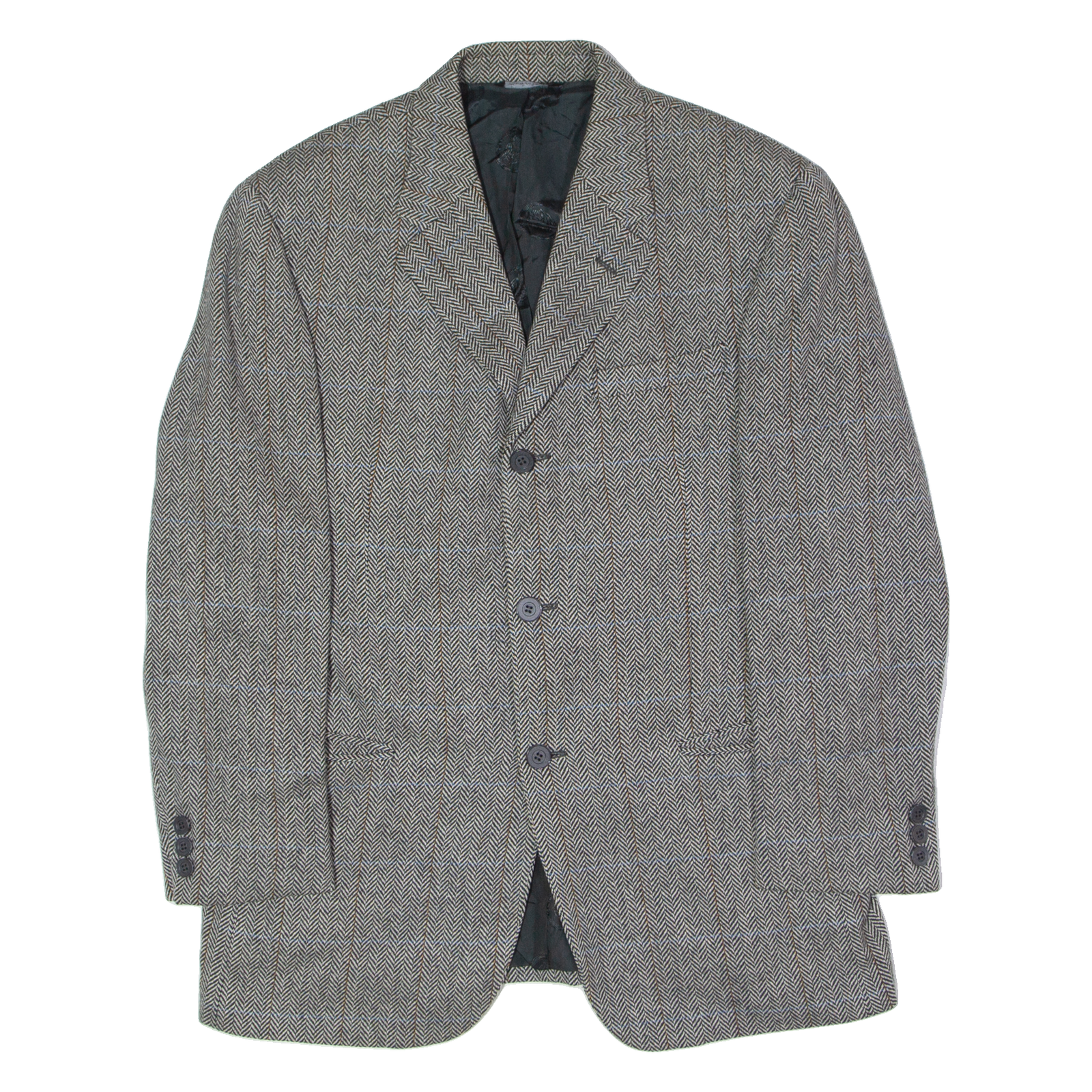 VERSUS VERSACE Mens Blazer Jacket Black Flannel Wool Herringbone L Refurbished - N/A refurbished available on Cerqular