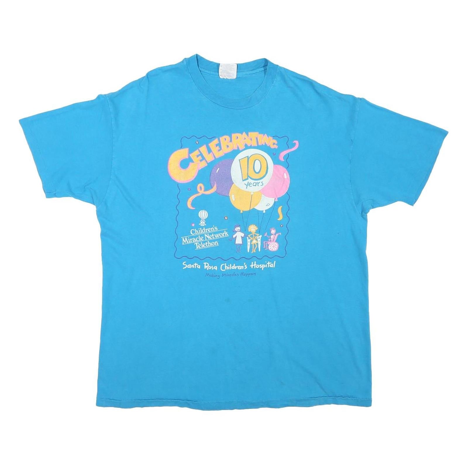 HANES Mens Blue Children's Miracle Network Telethon Graphic T-Shirt XL Crew Neck Refurbished - N/A refurbished available on Cerqular
