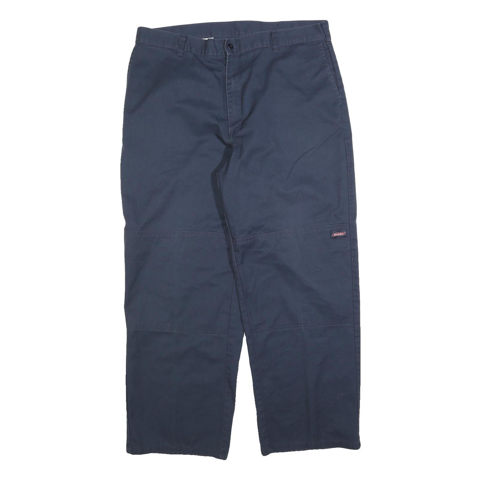 DICKIES Mens Navy Blue Regular Fit Straight Trousers W38 L30 Cotton Blend Zip Refurbished - N/A refurbished available on Cerqular