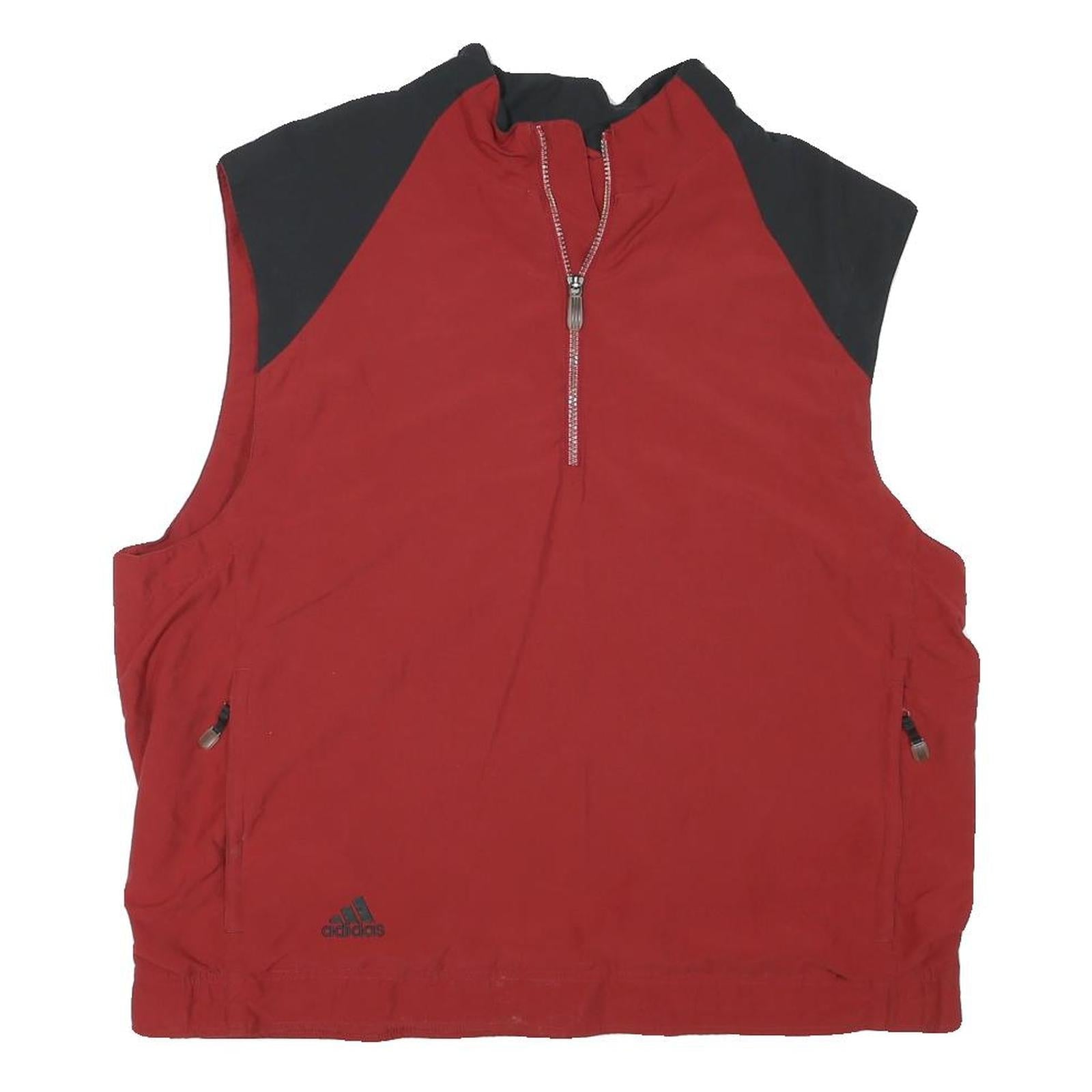 ADIDAS Mens Red & Black Zip Jacket L Polyester Blend Plain Casual Sportswear Refurbished - N/A refurbished available on Cerqular