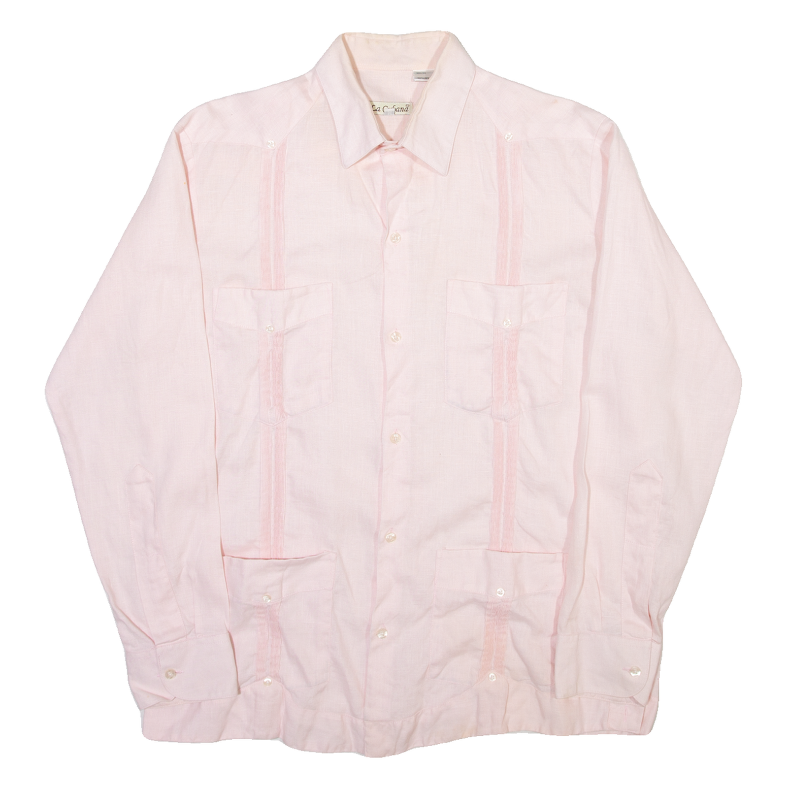 LA CUBANA Womens Plain Shirt Pink Long Sleeve M Refurbished - N/A refurbished available on Cerqular