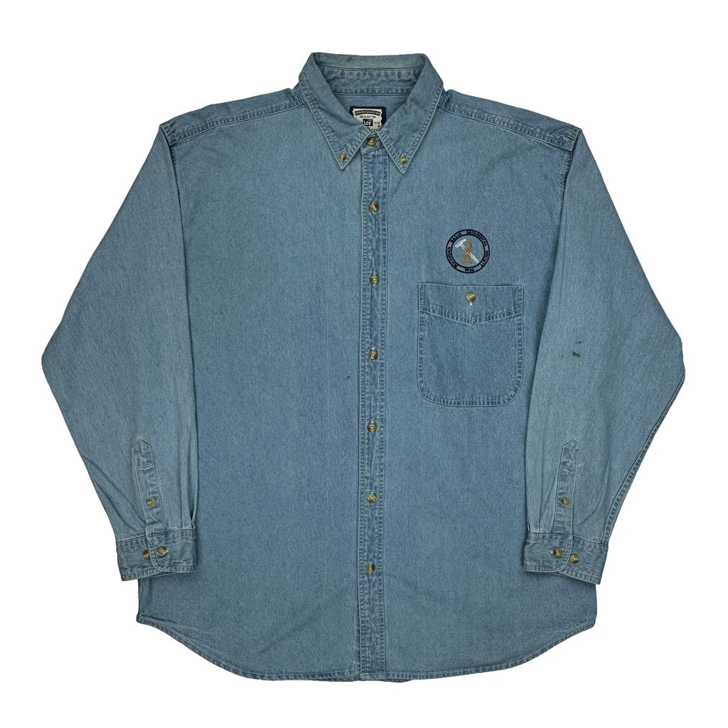 Lee Denim Shirt - XL Blue Cotton Refurbished - Thrifted (note: this is a term often used to describe second- refurbished available on Cerqular