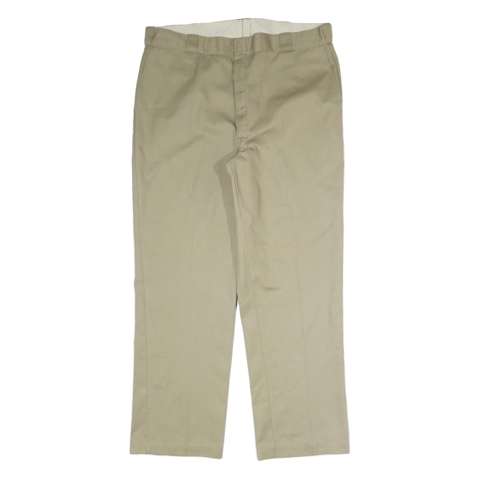 DICKIES Mens Cotton Blend Beige Regular Straight Trousers W40 L30 Workwear Zip Refurbished - N/A refurbished available on Cerqular