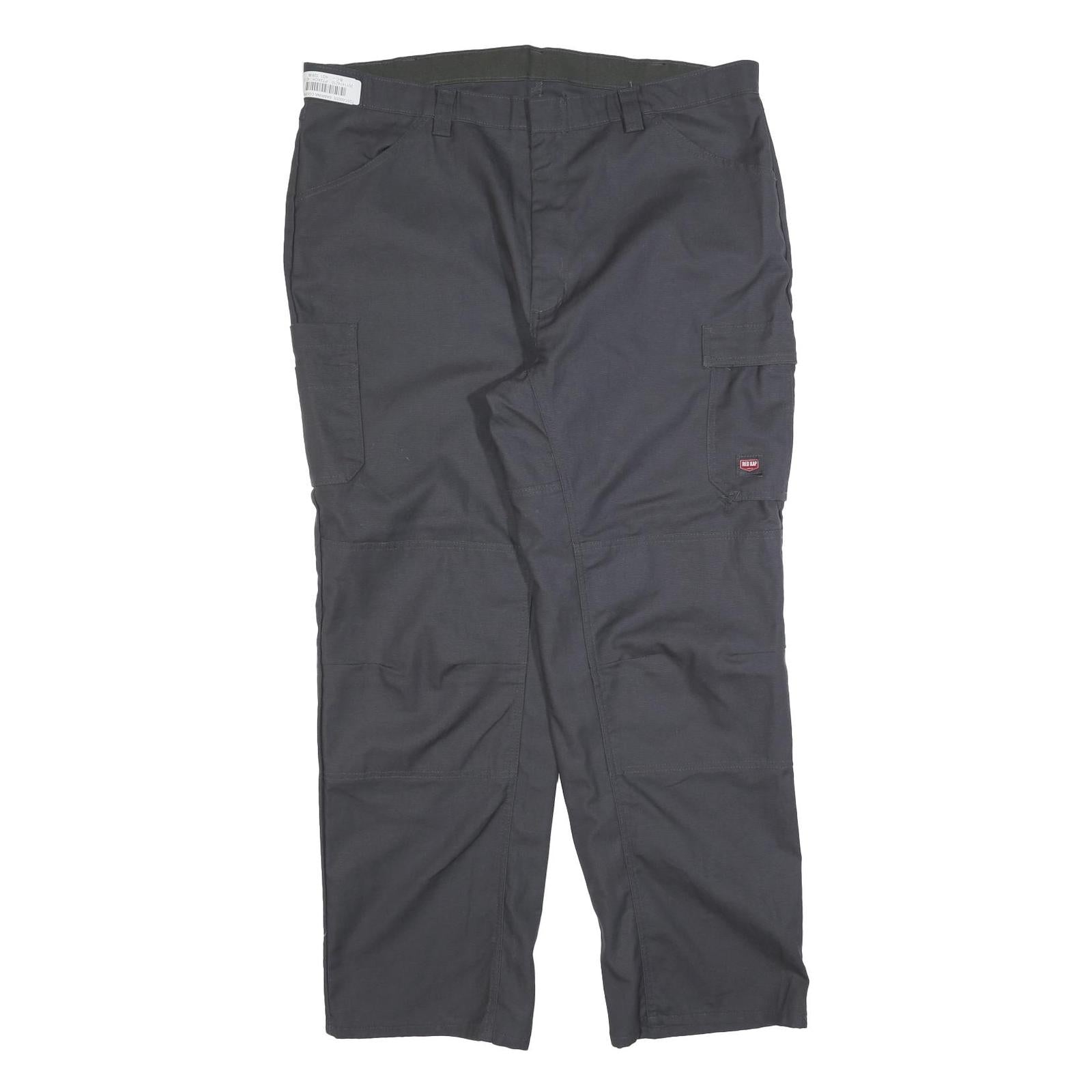 RED KAP Mens Regular Fit Black Cotton Blend Cargo Trousers W42 L32 Workwear Refurbished - N/A refurbished available on Cerqular