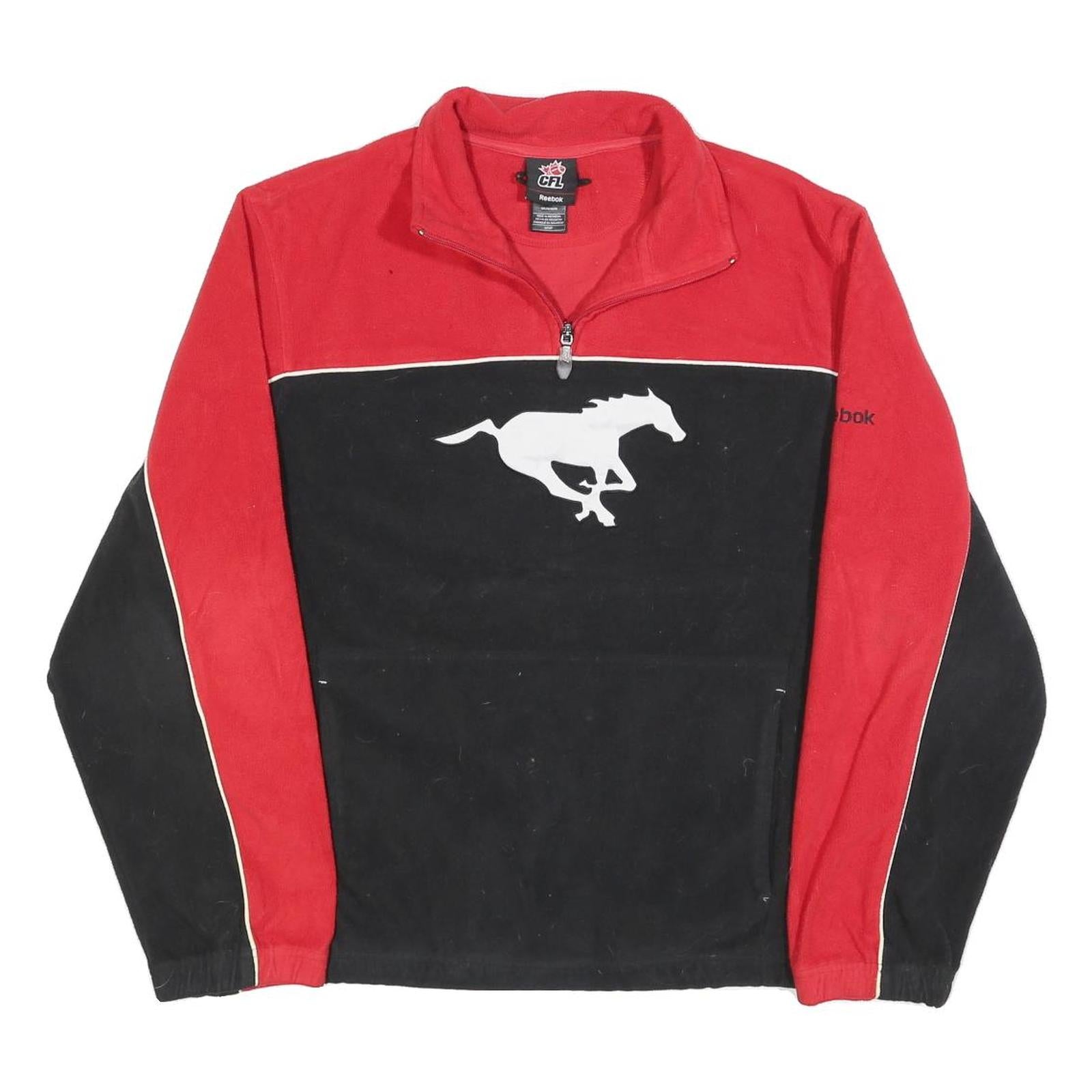 REEBOK Mens Red & Black Jumper Pullover Plain Crew Neck Tight Knit S Polyester Refurbished - N/A refurbished available on Cerqular