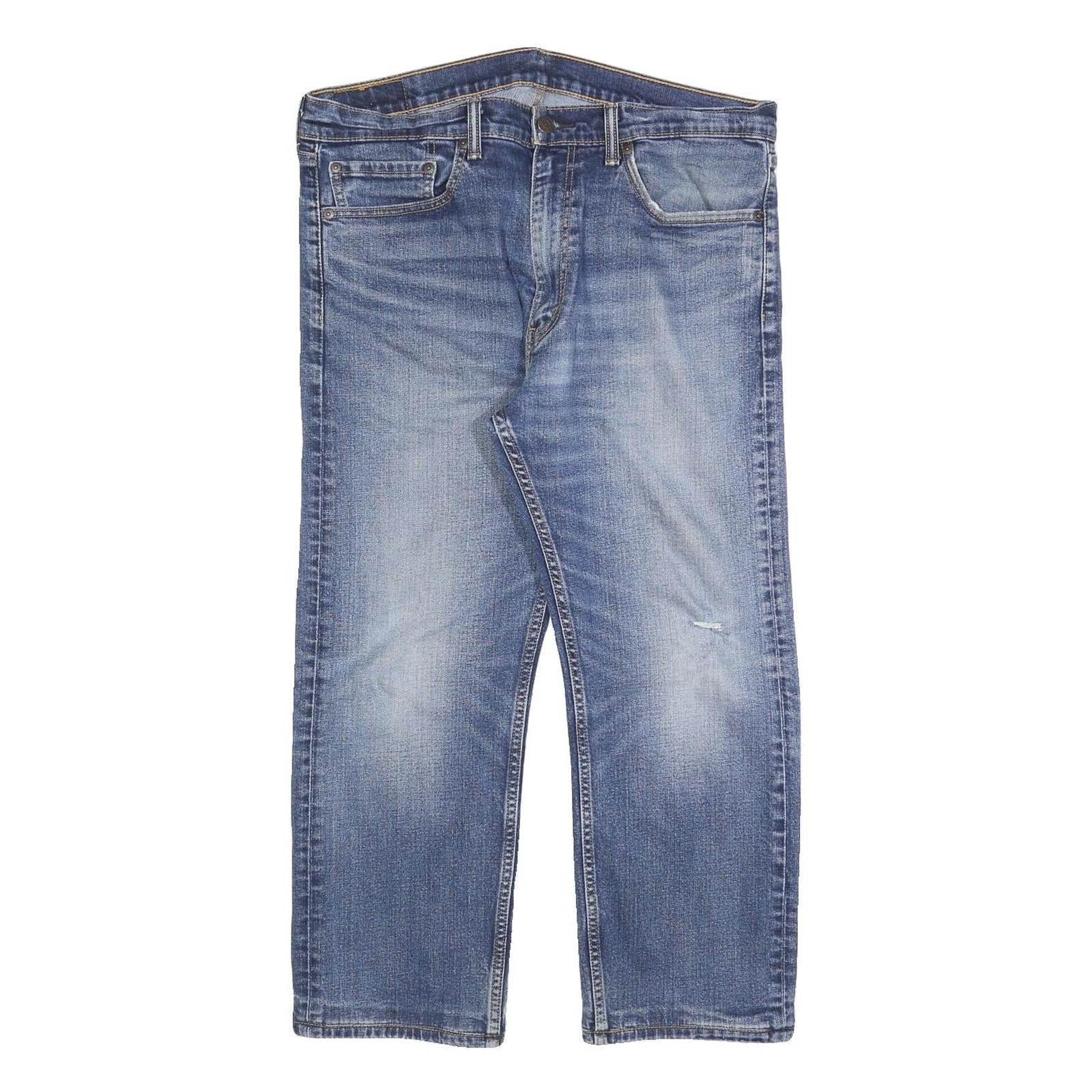 LEVI'S 505 Mens Jeans Blue Regular Straight Denim Medium W36 L25 Classic Zip Fly Refurbished - N/A refurbished available on Cerqular