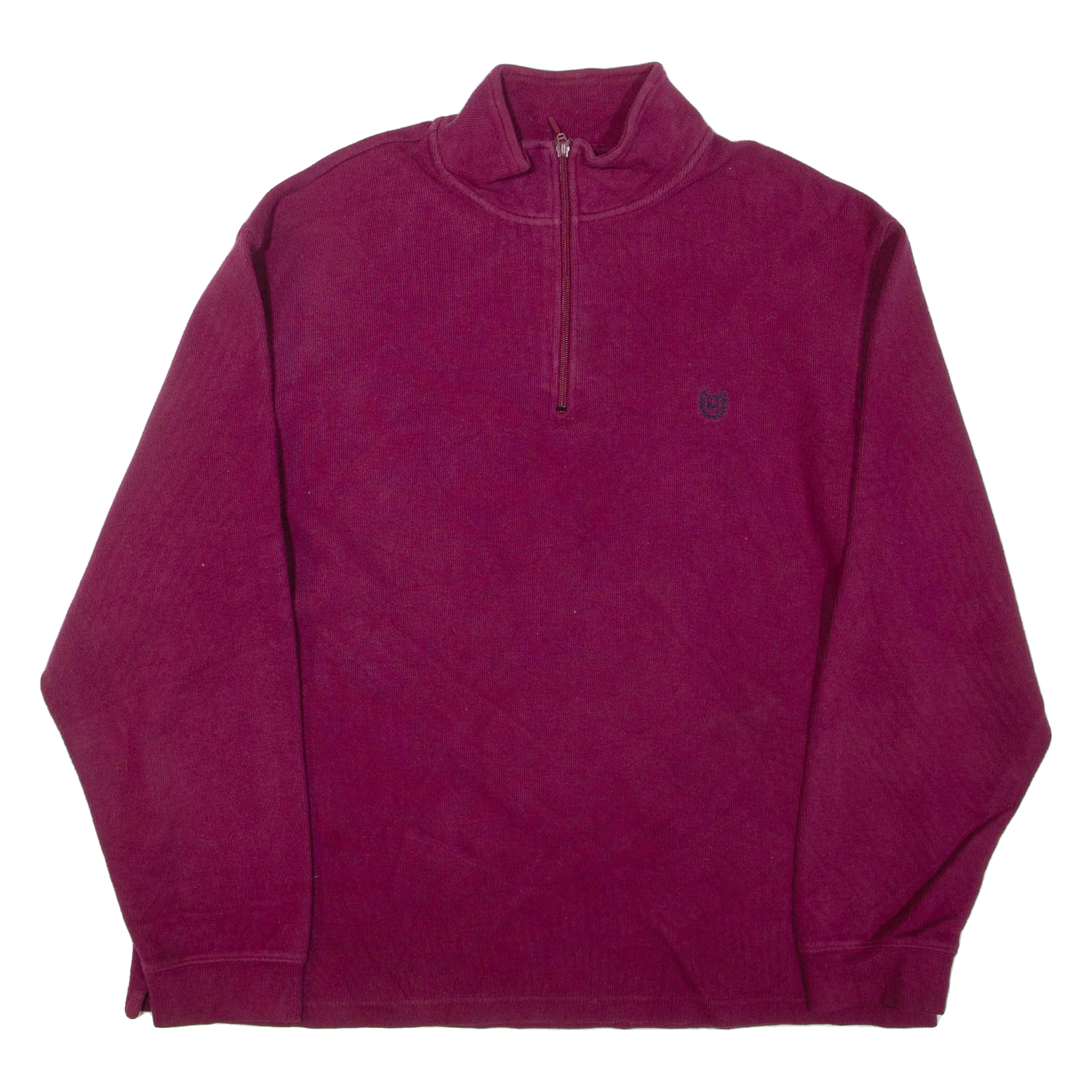 CHAPS Mens Jumper Purple 1/4 Zip Tight Knit L Refurbished - N/A refurbished available on Cerqular