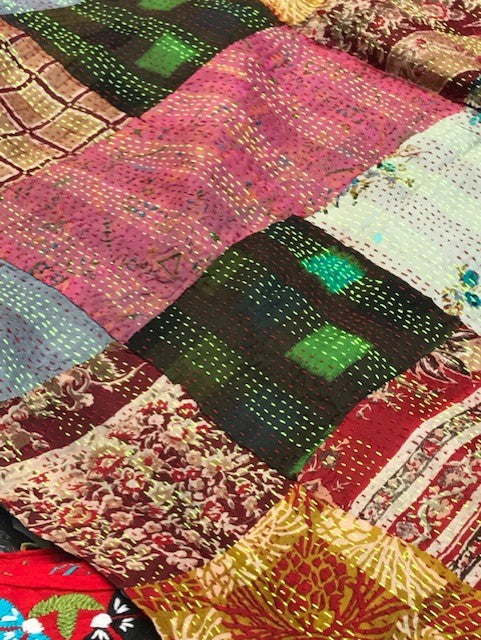 Buy Vintage Silk Saree Kantha throw - Hand Stitched Upcycled | Color: Assorted Color Refurbished - $165.00 Vintage Silk Saree Kantha throw - Hand Stitched Upcycled | Color: Assorted Color Refurbished - N/A refurbished available on Cerqular