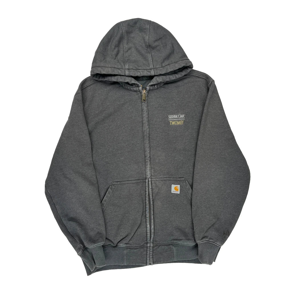 Carhartt Hoodie - Large Grey Cotton Blend Refurbished - Thrifted (note: this is a term often used to describe second- refurbished available on Cerqular