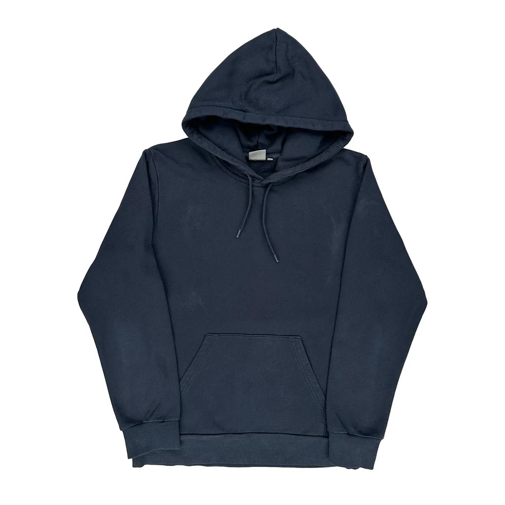 Carhartt Hoodie - Medium Navy Cotton Refurbished - Thrifted (note: this is a term often used to describe second- refurbished available on Cerqular