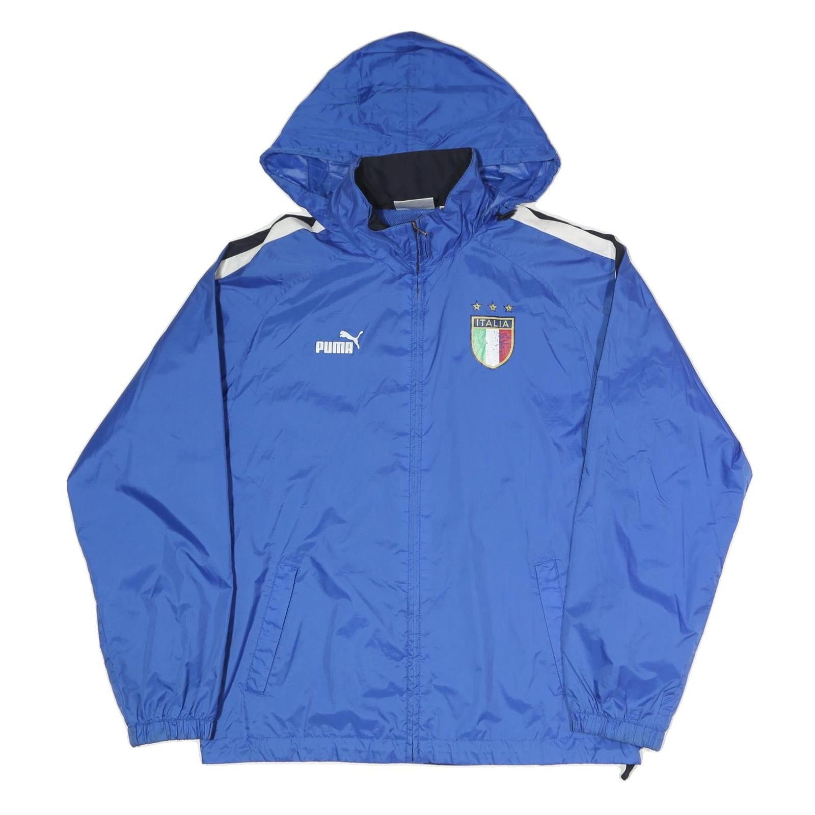 PUMA Mens Blue Italia Zip Hooded Polyester Blend Jacket S Sportswear Track Refurbished - N/A refurbished available on Cerqular