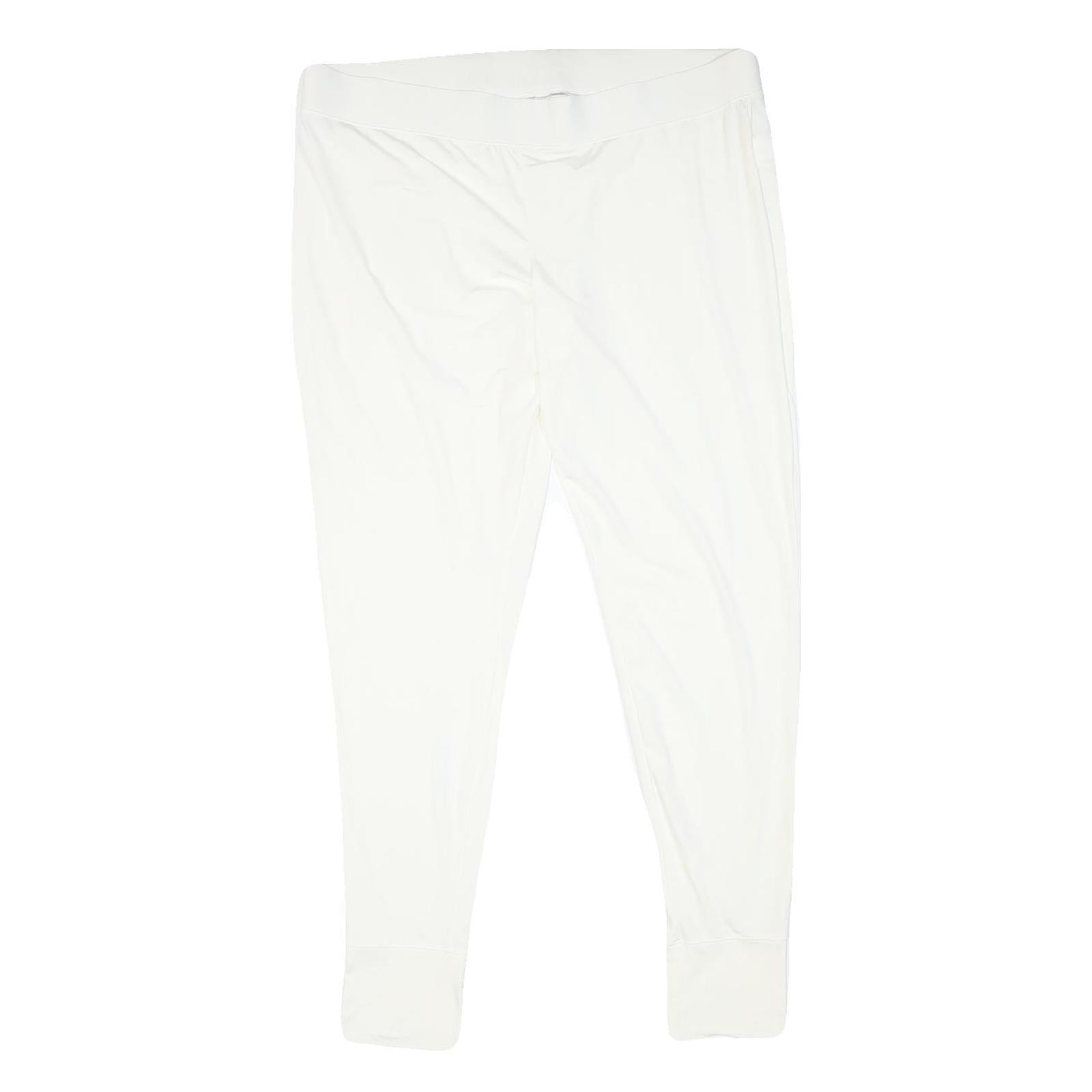 LANDS END Womens Synthetic White Slim Tapered Trousers W36 L31 Comfortable Refurbished - N/A refurbished available on Cerqular
