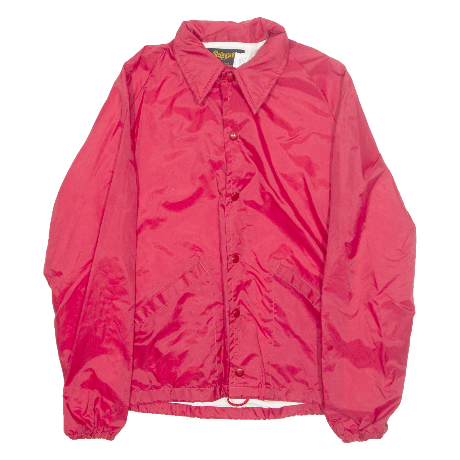 SWINGSTER Mens Coach Jacket Red Nylon 90s S Refurbished - N/A refurbished available on Cerqular