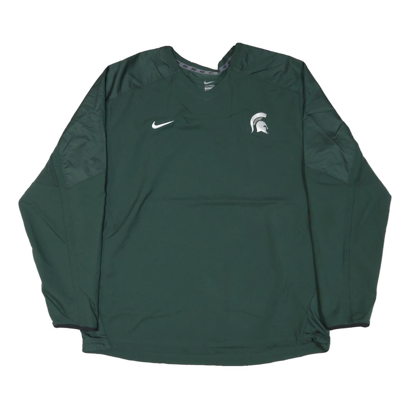 NIKE Mens Green Jacket XL Nylon Plain Sportswear Michigan State Spartans Refurbished - N/A refurbished available on Cerqular