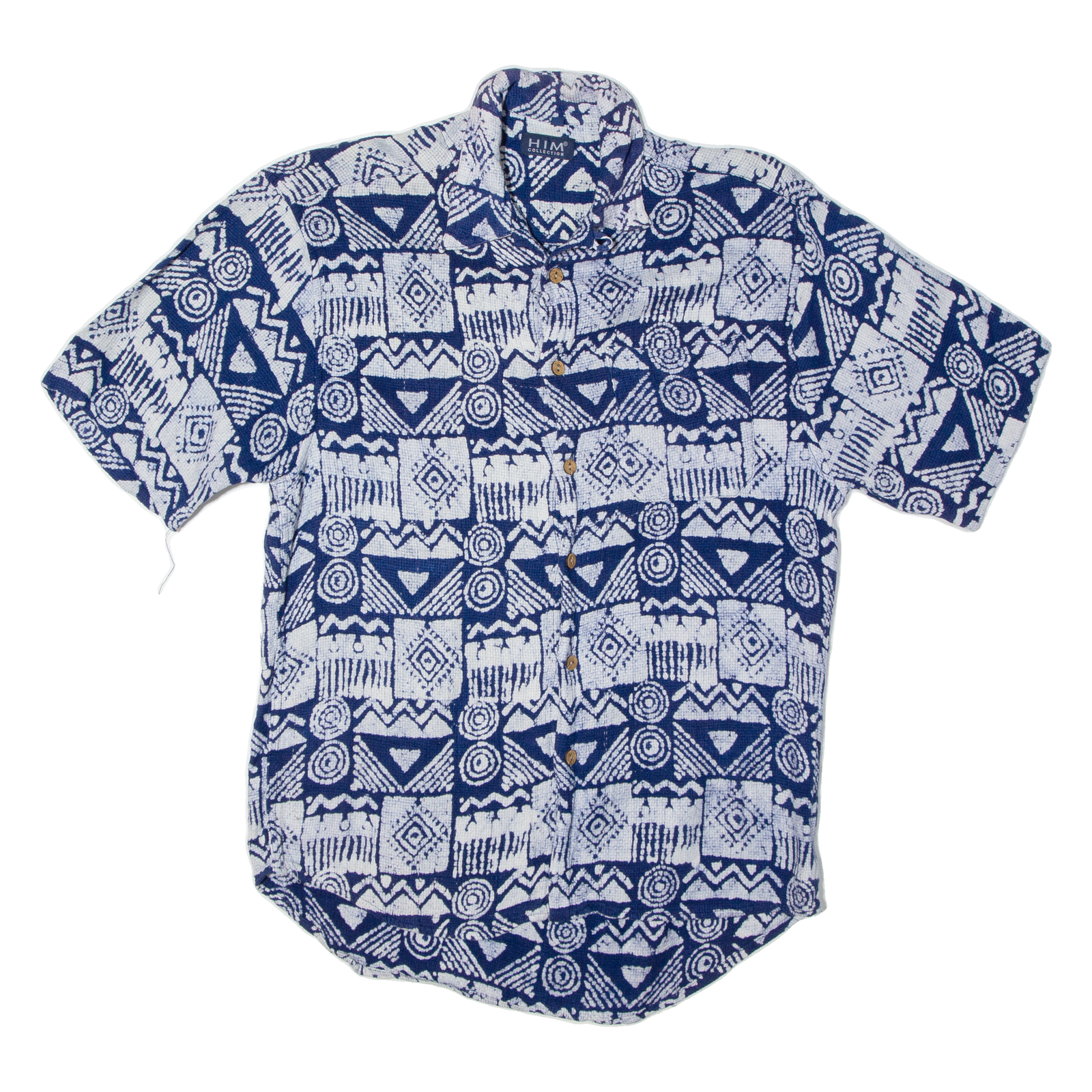 HIM COLLECTION Aztec Mens Shirt Blue Geometric M Refurbished - N/A refurbished available on Cerqular