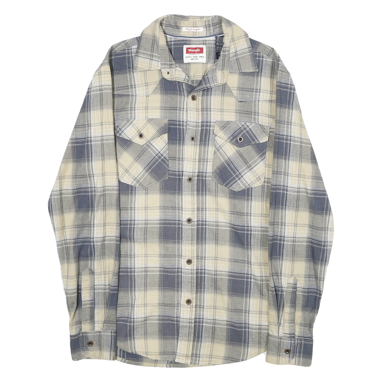 Buy WRANGLER Mens Blue Beige Check Shirt S Long Sleeve Cotton Blend Casual Refurbished - $24.69 WRANGLER Mens Blue Beige Check Shirt S Long Sleeve Cotton Blend Casual Refurbished - N/A refurbished available on Cerqular