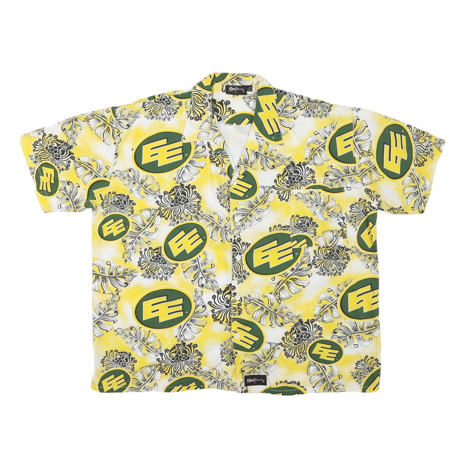 IFZON Mens Yellow & Green Pattern Short Sleeve Shirt XL Cotton Blend Casual Refurbished - N/A refurbished available on Cerqular