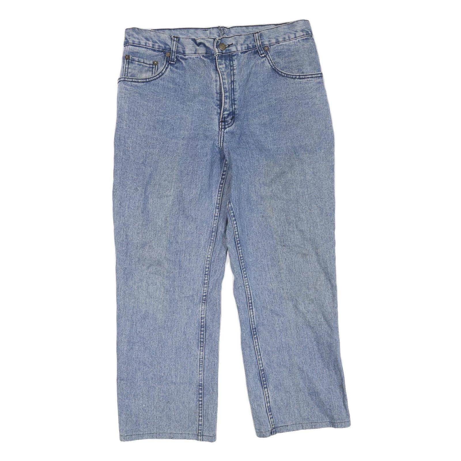 JCC Womens Blue Regular Fit Straight Denim Medium Wash Jeans W34 L27 Comfortable Refurbished - N/A refurbished available on Cerqular