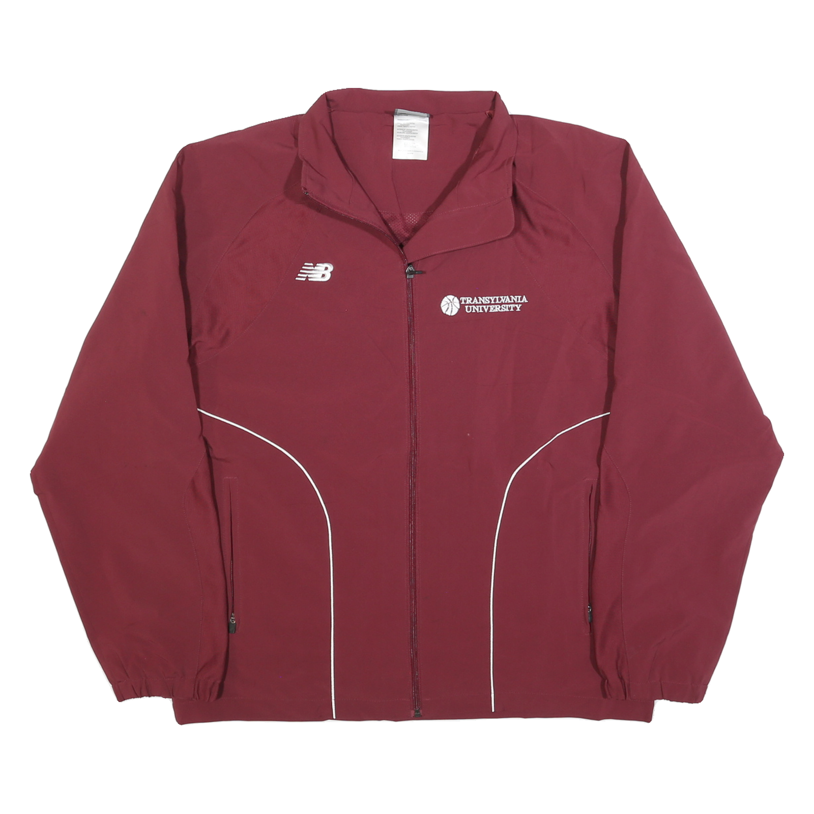 NEW BALANCE Mens Maroon Track Jacket M Polyester Zip Front University Logo Refurbished - N/A refurbished available on Cerqular