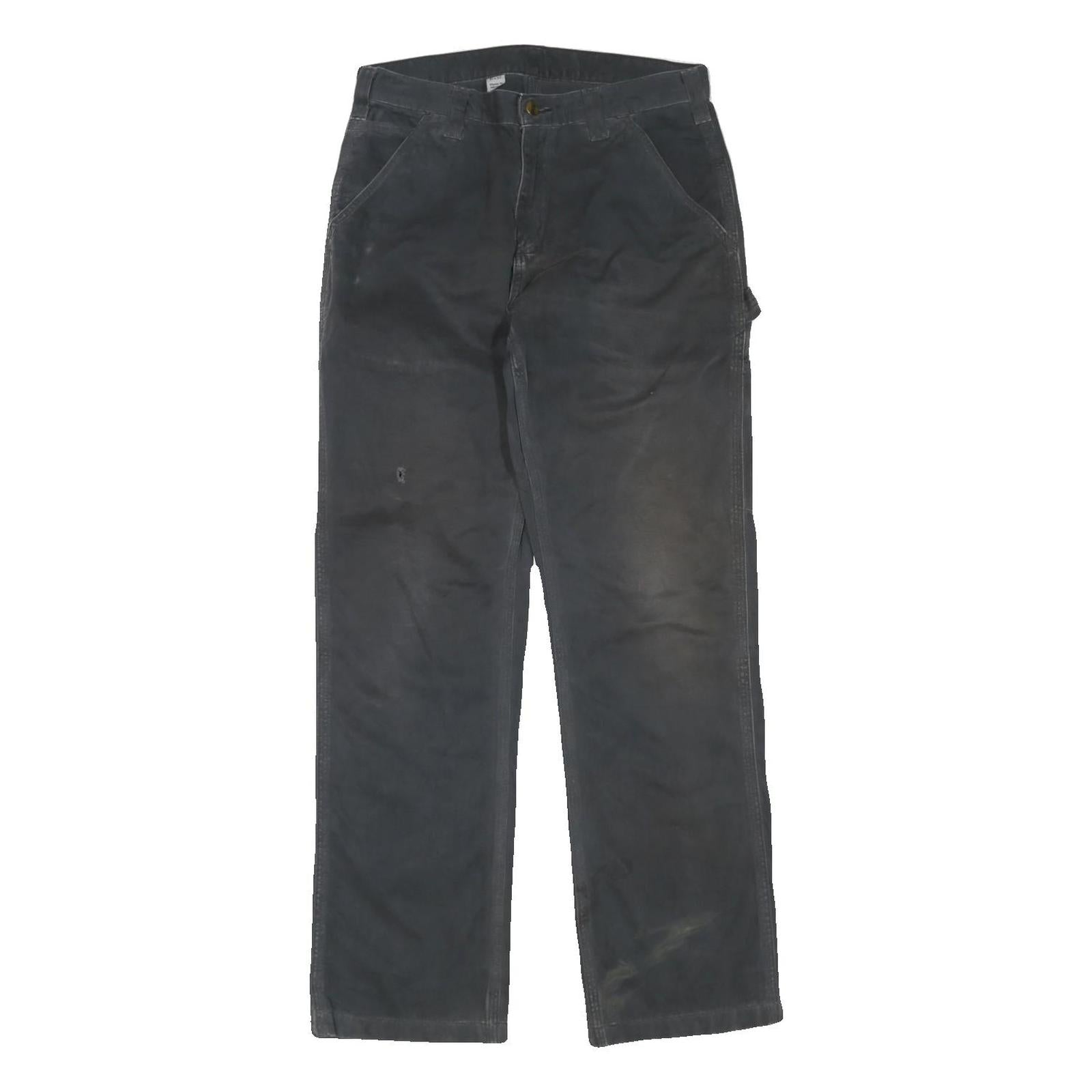CARHARTT Mens Cotton Blend Black Regular Straight Trousers W31 L32 Workwear Refurbished - N/A refurbished available on Cerqular