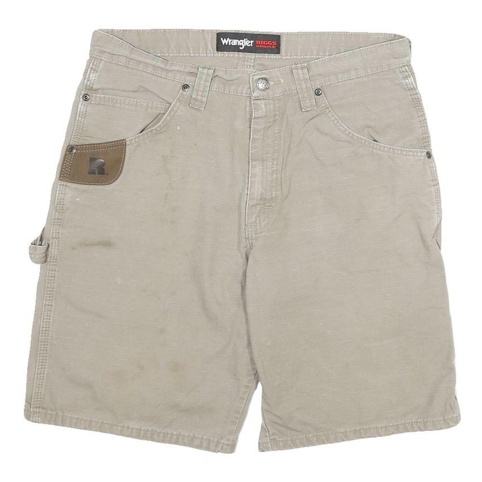 WRANGLER Mens Shorts Beige Casual L W32 Cotton Blend Utility Workwear Refurbished - N/A refurbished available on Cerqular