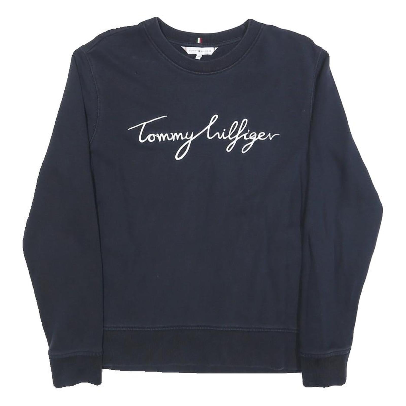 TOMMY HILFIGER Mens Navy Blue Crew Neck XS Cotton Blend Sweatshirt Casual Refurbished - N/A refurbished available on Cerqular