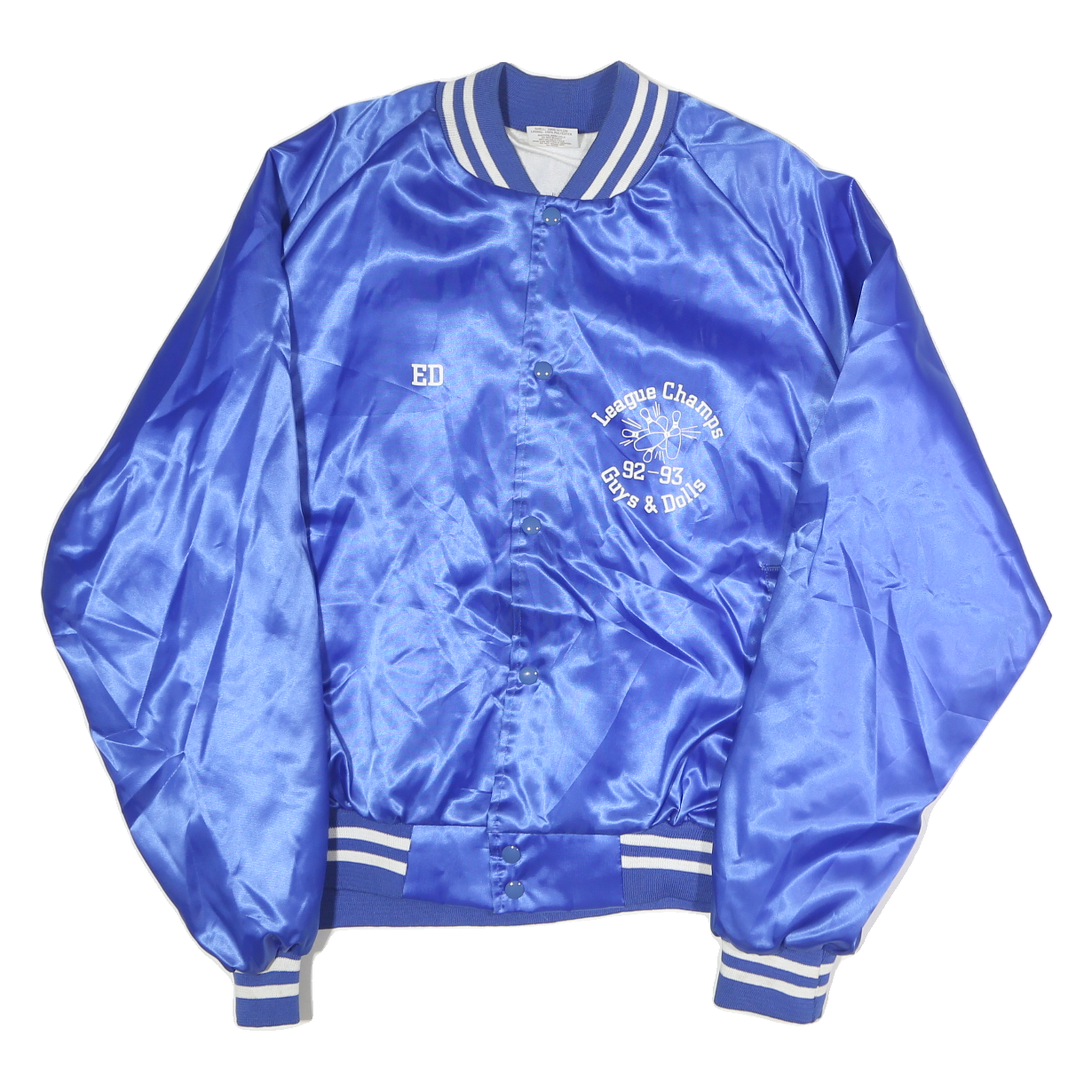 AUBURN Mens Blue & White Letterman Button Jacket 2XL Nylon Sports Retro Refurbished - N/A refurbished available on Cerqular
